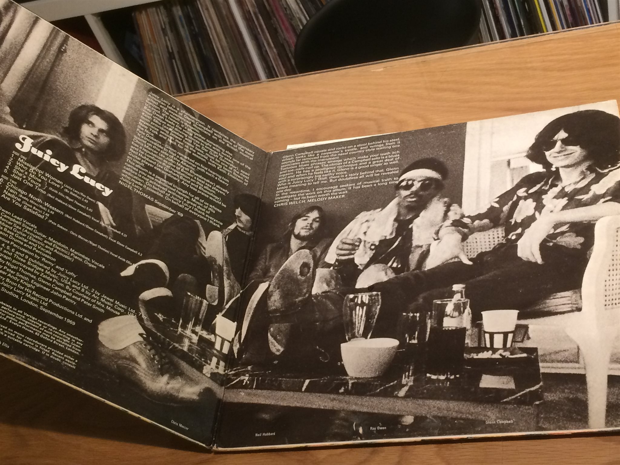 Omslagsbild för skivan JUICY LUCY s/t LP -69 UK VERTIGO large swirl 847901 VTY