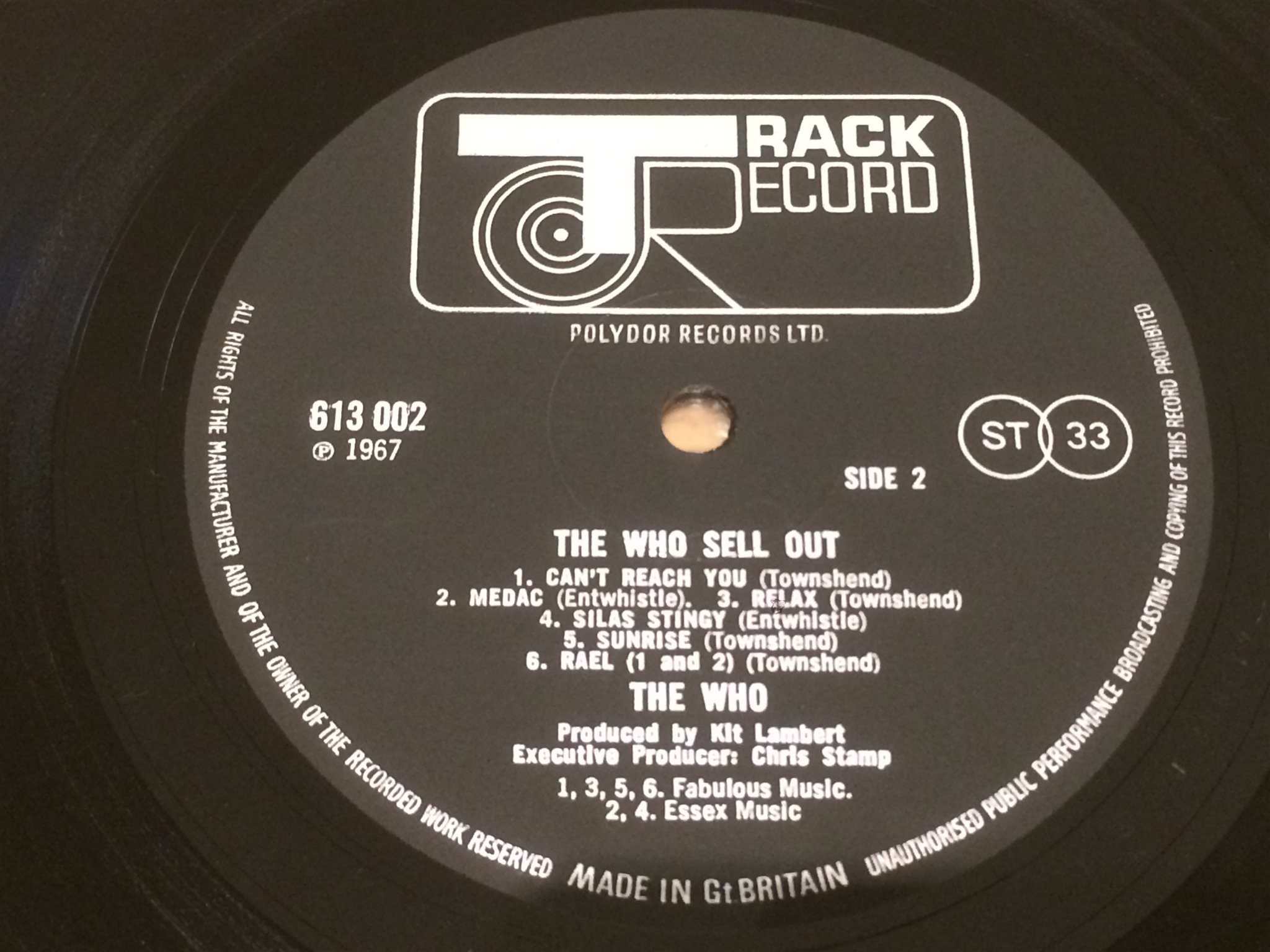 Omslagsbild för skivan THE WHO sell out LP -67 UK TRACK RECORD 613 002 rare!!!