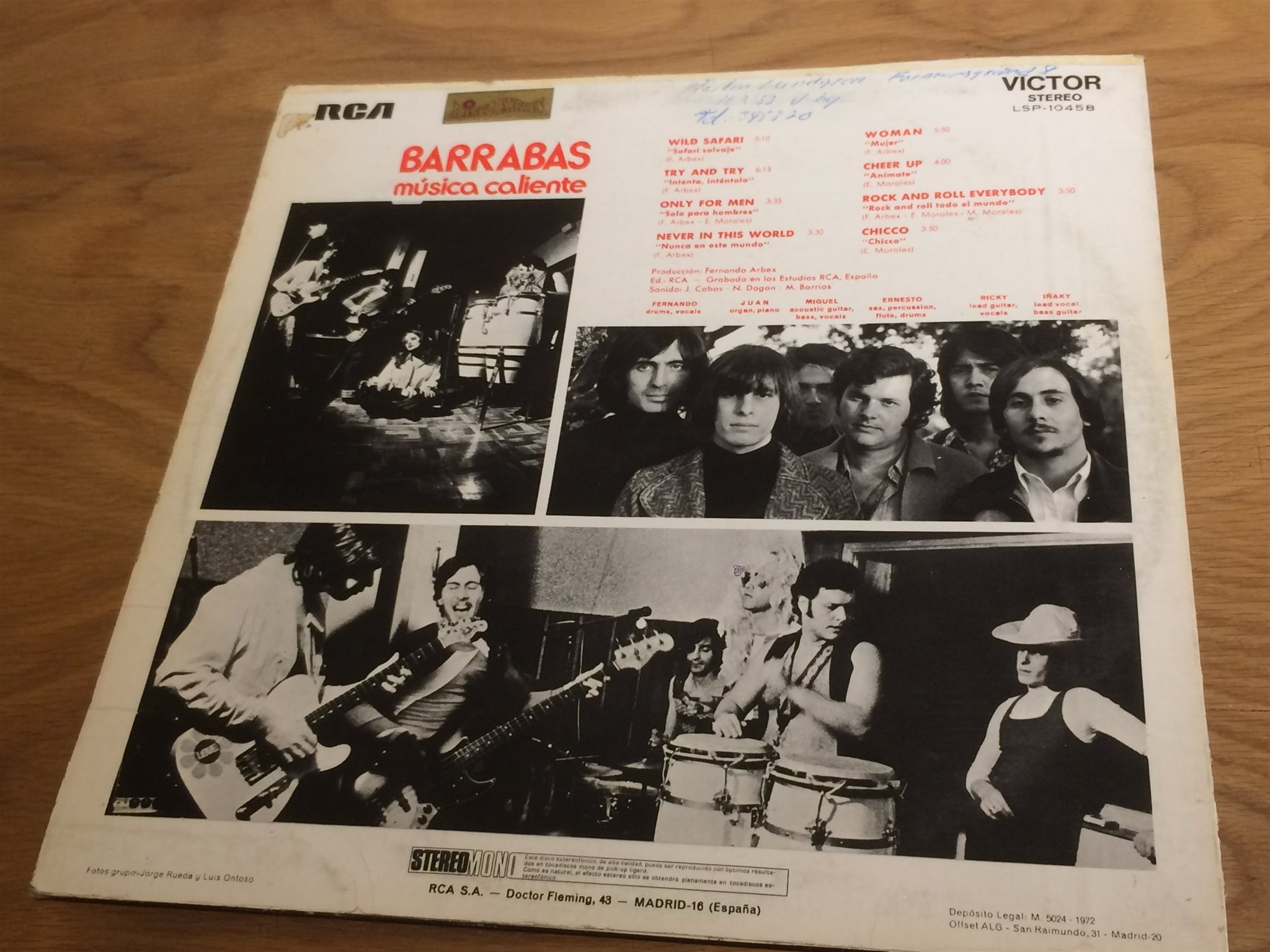 Omslagsbild för skivan BARRABAS s/t LP -72 Spain RCA LSP 10458 cool cover!!!