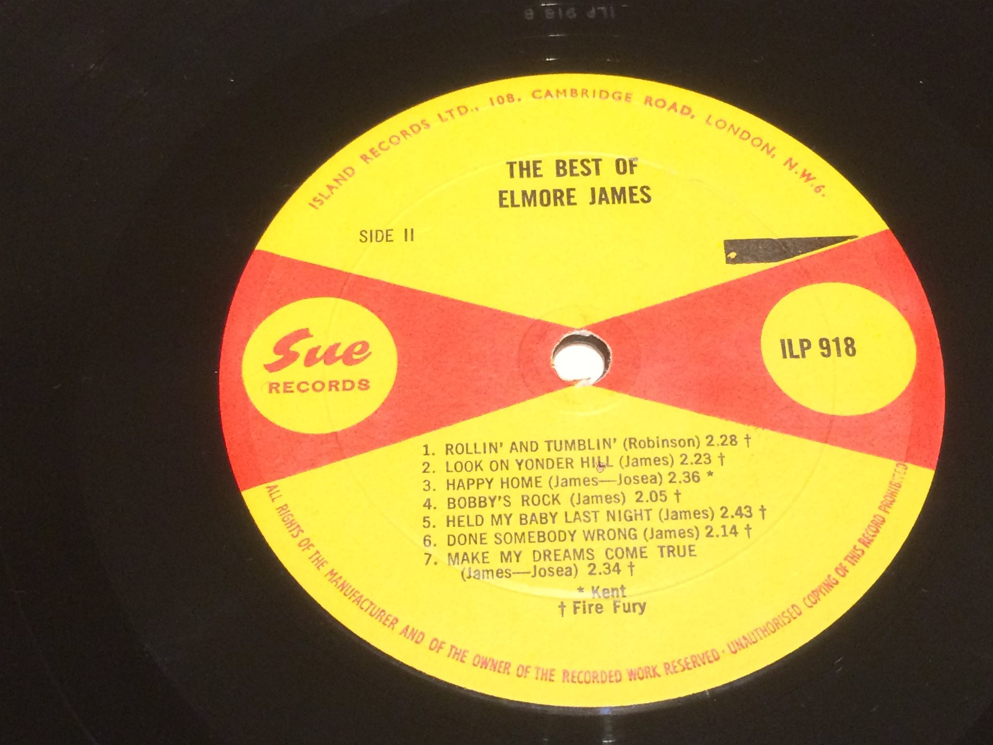 Omslagsbild för skivan ELMORE JAMES the best of LP -65 UK SUE ILP 918 blues RARE