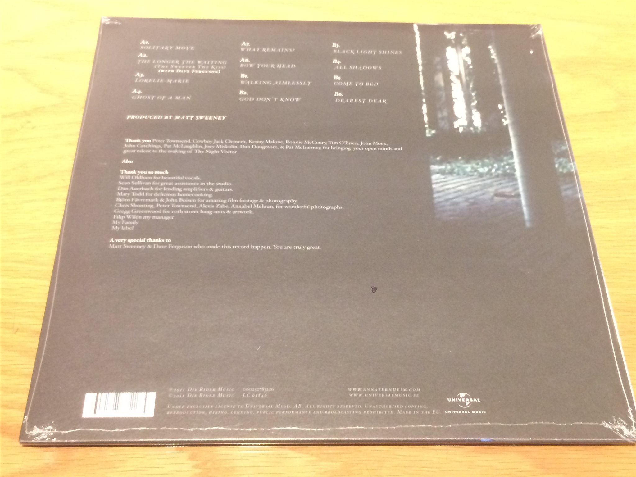 Omslagsbild för skivan ANNA TERNHEIM The Night Visitor LP -2011 UNIVERSAL 060252783226 sealed MINT