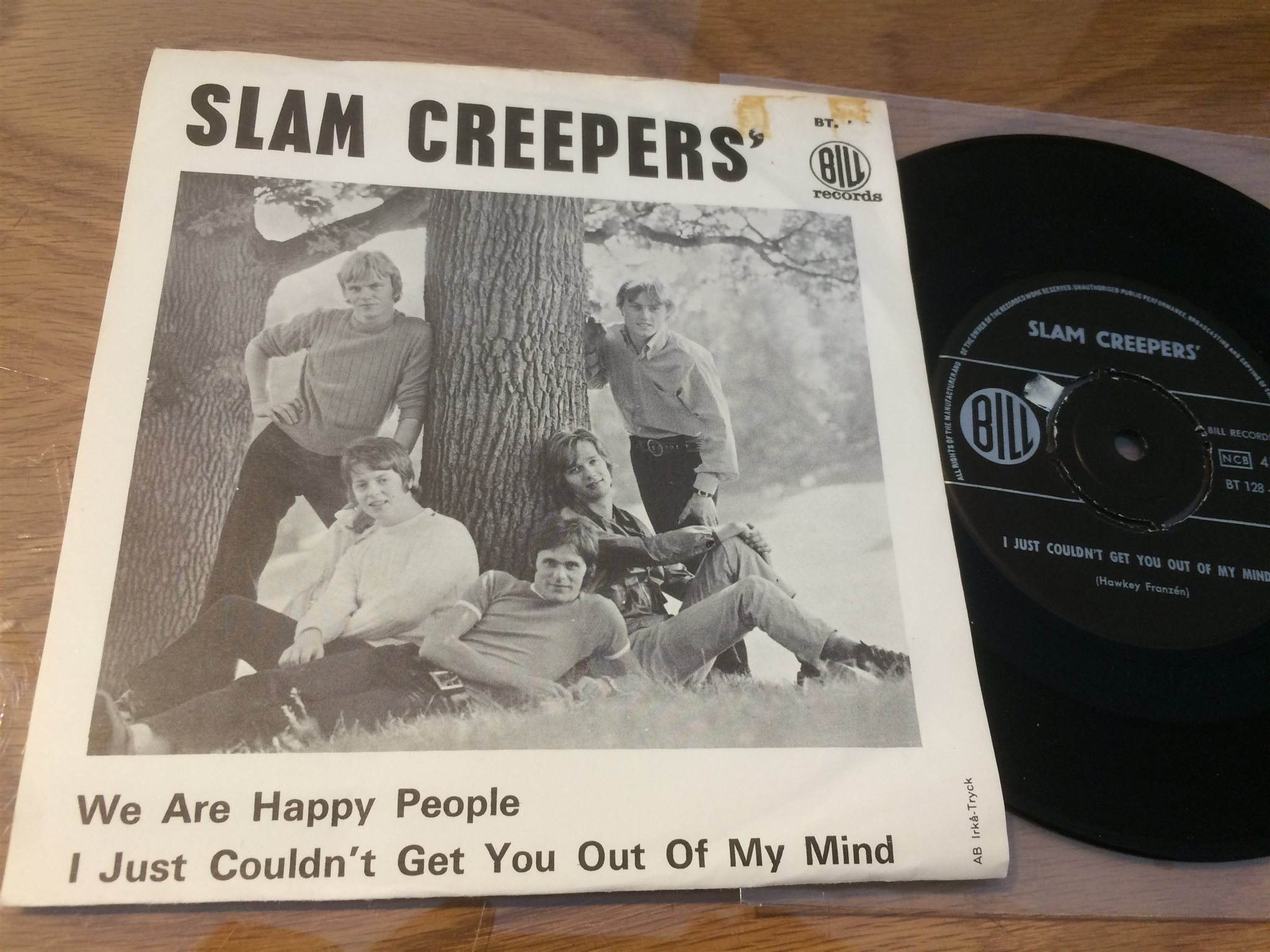 Omslagsbild för skivan SLAM CREEPERS we are happy people 45 Swe BILL BT 128 