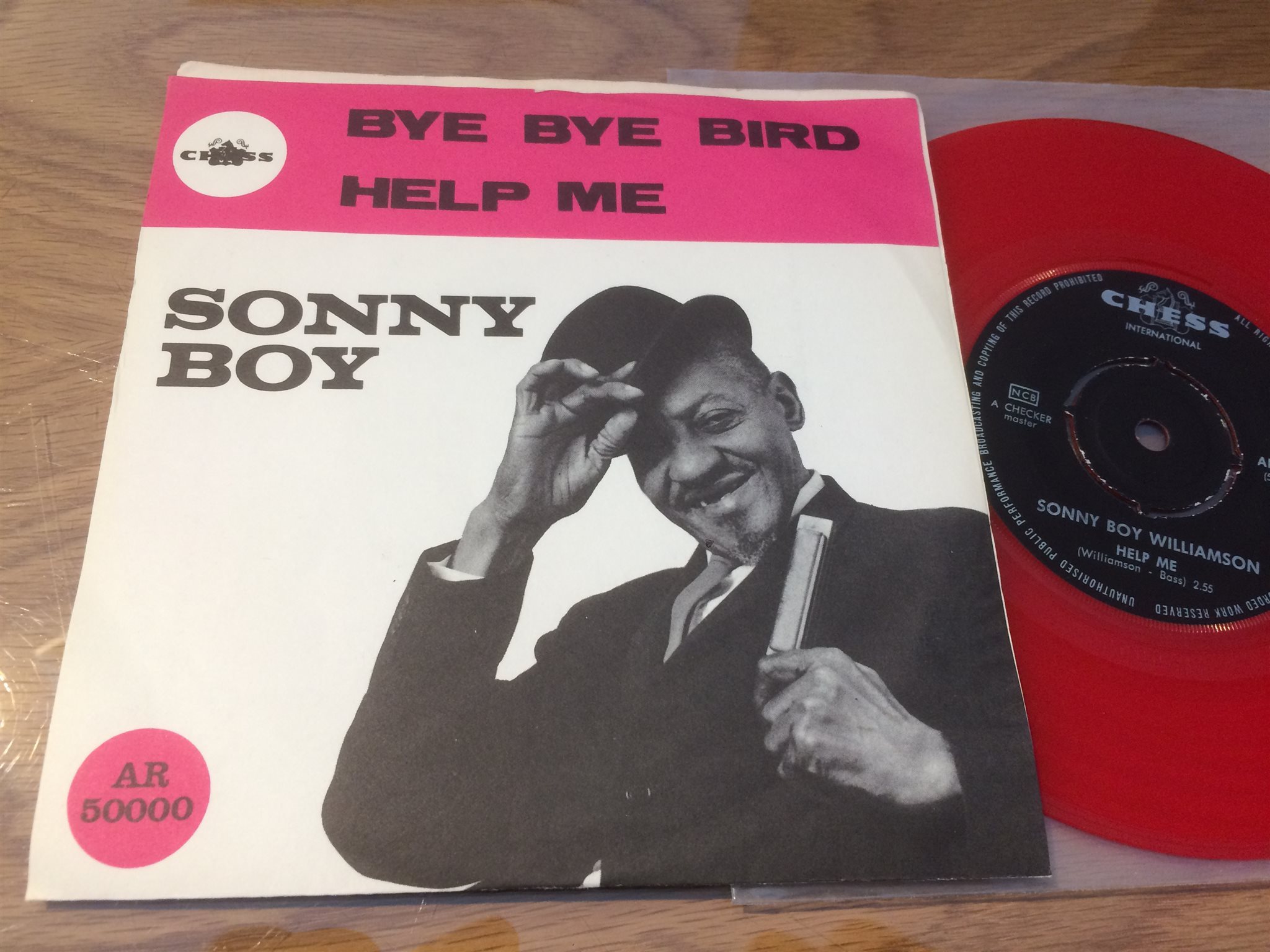 Omslagsbild för skivan SONNY BOY WILLIAMSON bye bye bird 45 Sweden CHESS AR-50.000 röd vinyl SVÅR!!!