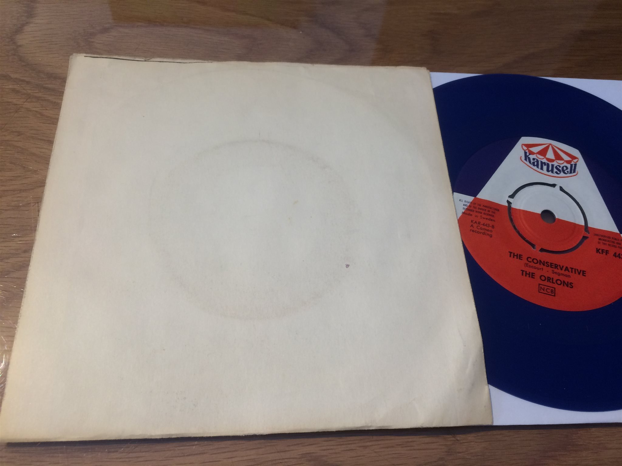 Omslagsbild för skivan THE ORLONS don't hang up 45 Swe KARUSELL KFF 443blå vinyl SVÅR!