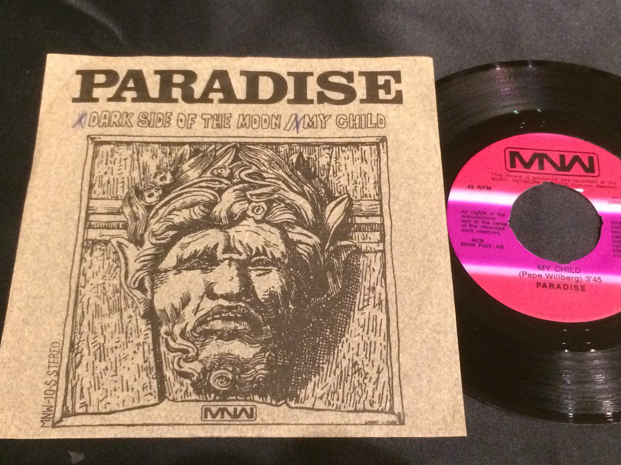 Omslagsbild för skivan PARADISE dark side of the moon 45 -70 Swe MNW MNW-10-S 
