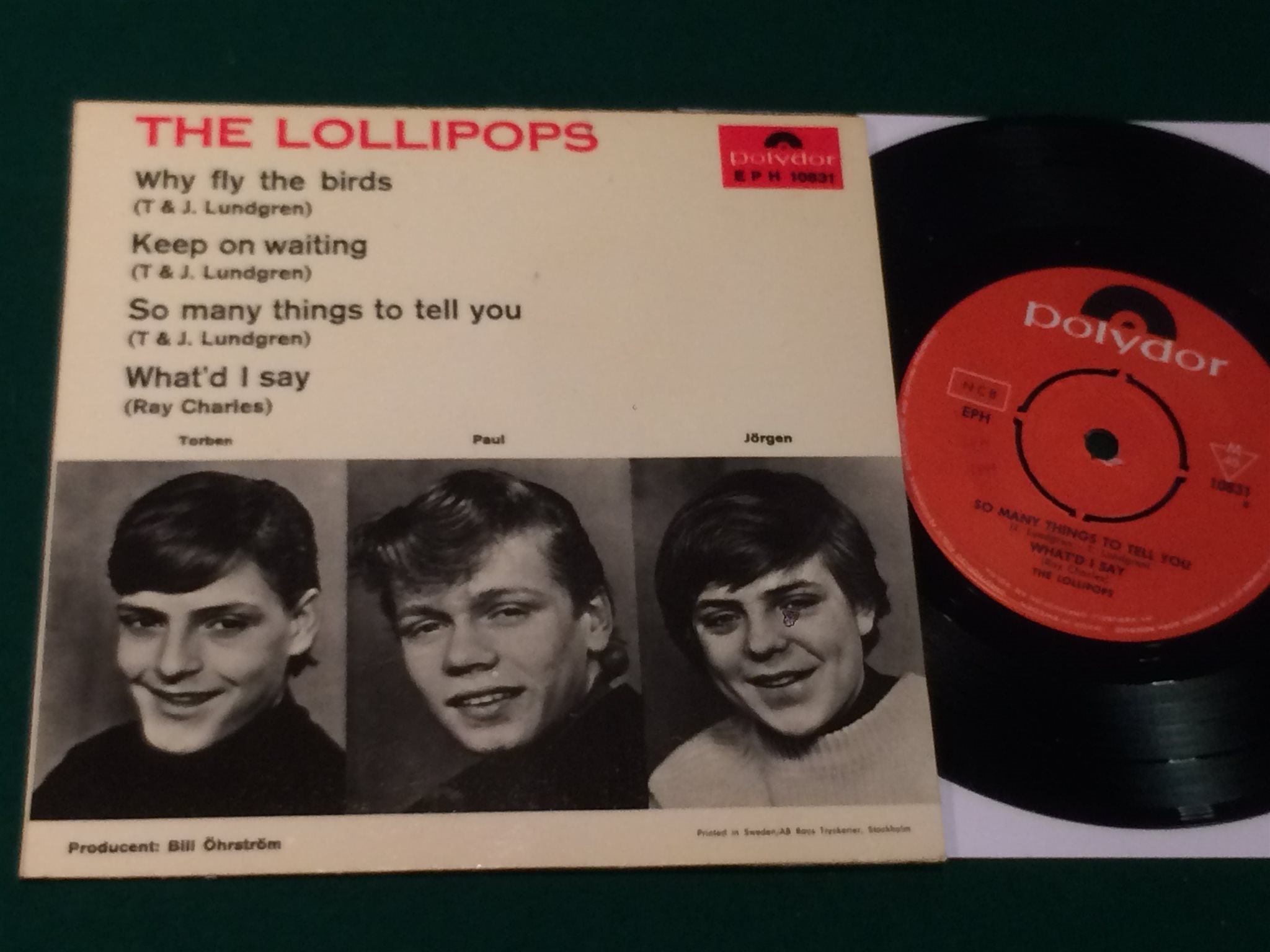 Omslagsbild för skivan THE LOLLIPOPS why fly the birds + 3 EP 60s Swe POLYDOR EPH 10831