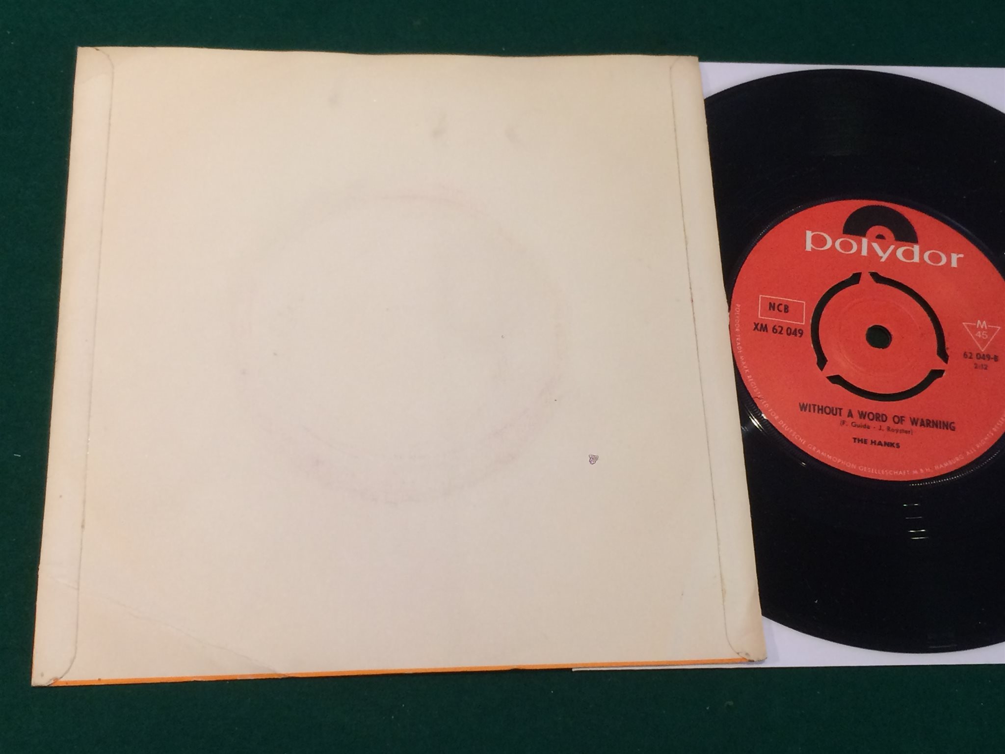 Omslagsbild för skivan THE HANKS New Orleans 45 60s Denmark POLYDOR XM 62049