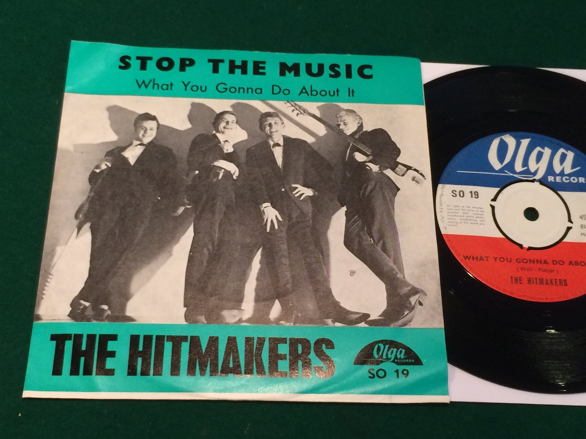 Omslagsbild för skivan THE HITMAKERS stop the music 45 60s Swe OLGA SO 19