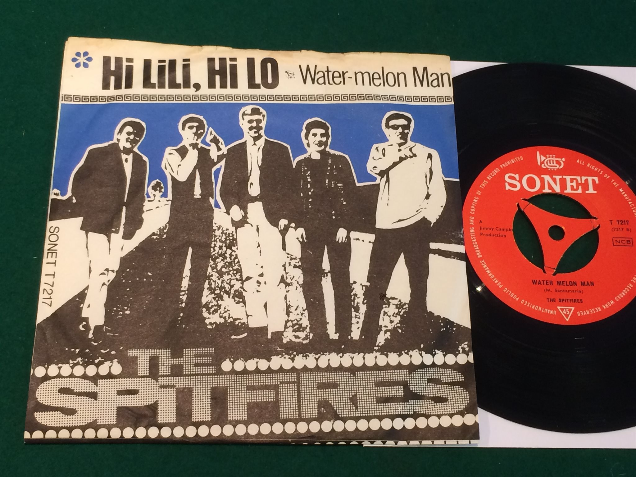 Omslagsbild för skivan THE SPITFIRES hi lili, hi lo 45 60s Denmark SONET T 7217