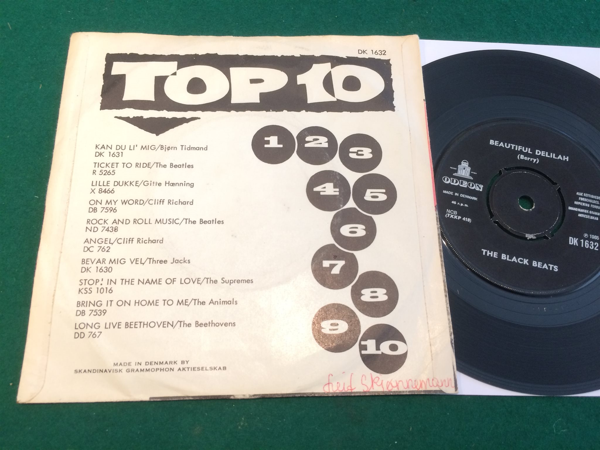 Omslagsbild för skivan THE BLACK BEATS please don't feel too bad 45 -66 Denmark ODEON DK 1632