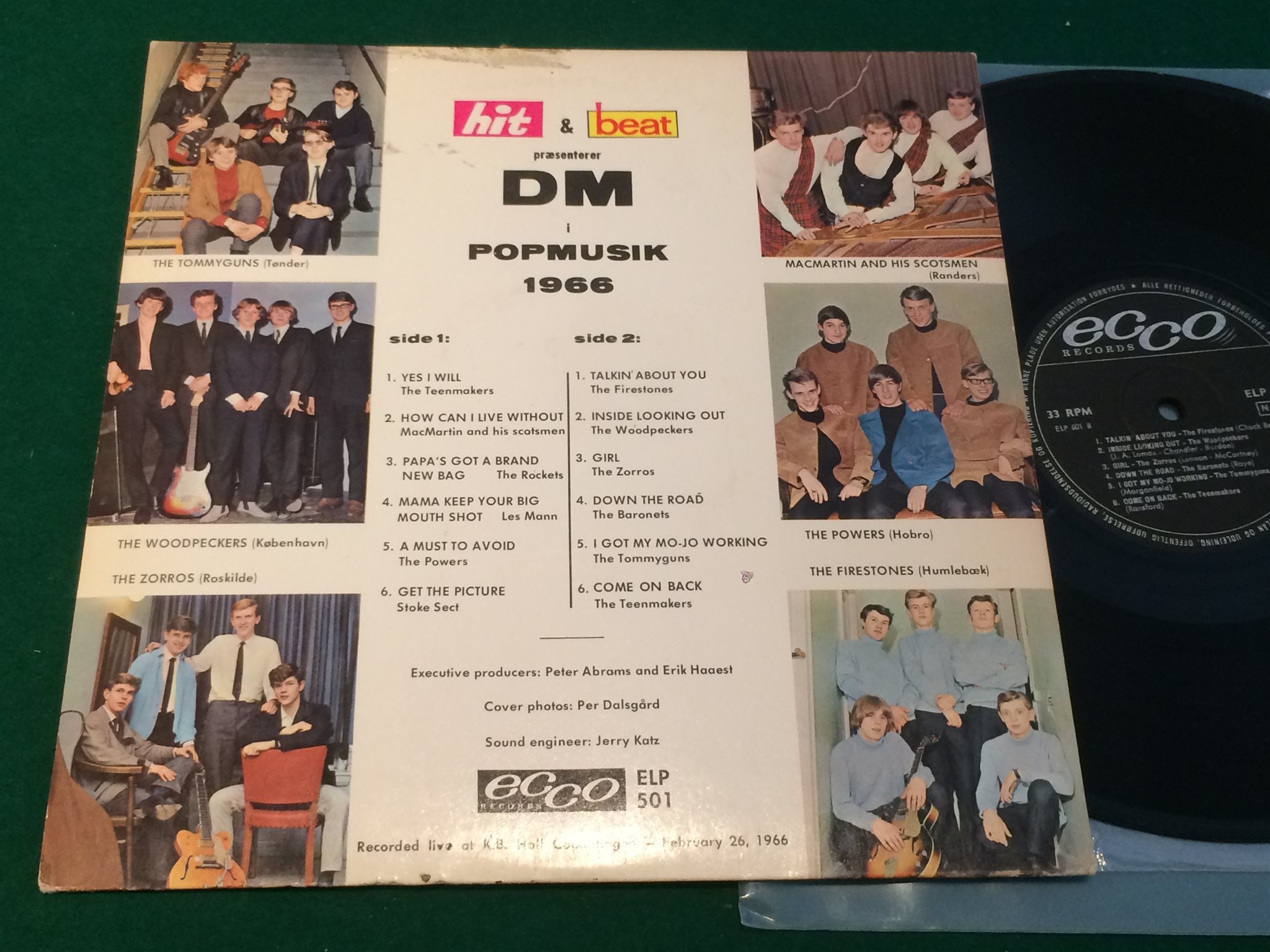 Omslagsbild för skivan V/A DANMARKS MESTERSKAP I POPMUSIK 1966 10"LP Denmark ECCO ELP 501 