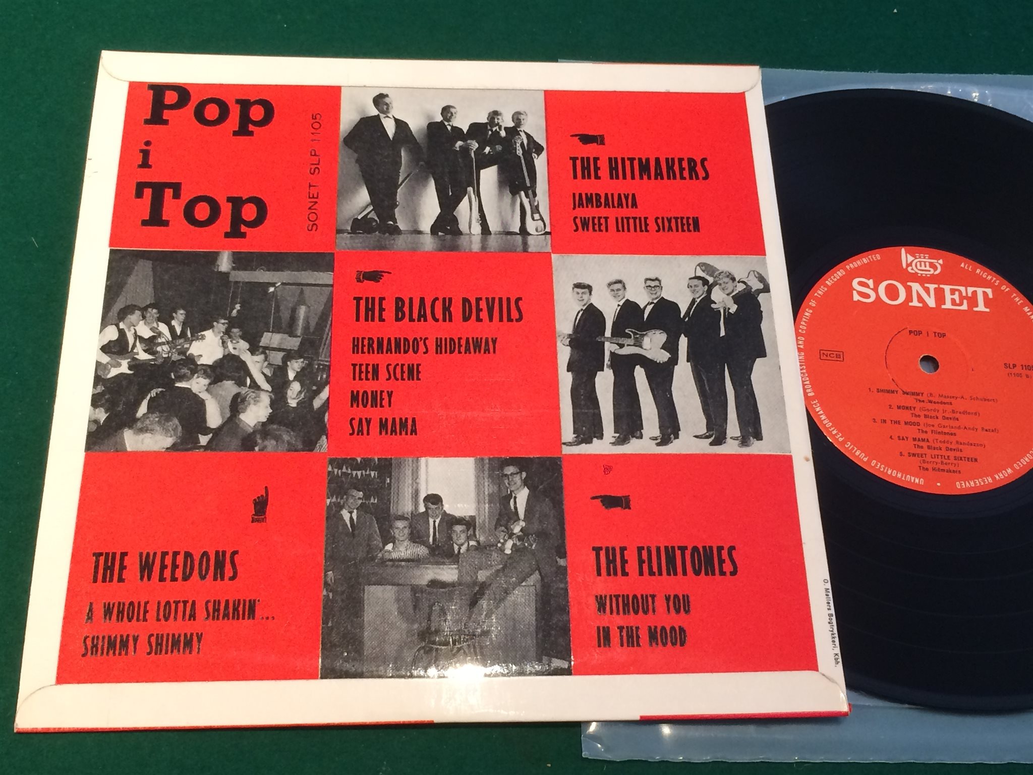 Omslagsbild för skivan V/A pop i top 10"LP 60s Denmark SONET SLP 1105 The Black Devils