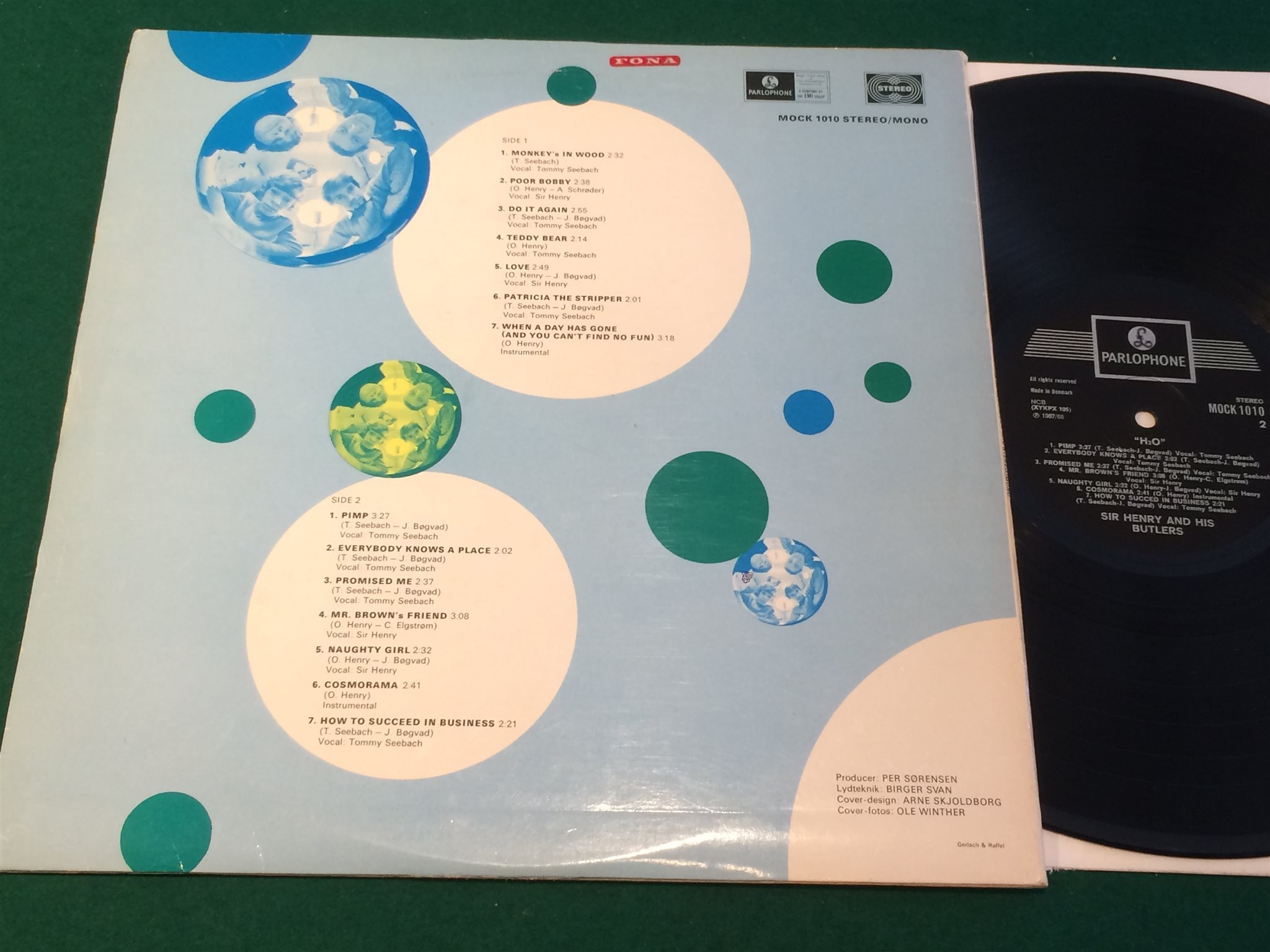 Omslagsbild för skivan SIR HENRY AND THE BUTLERS H2O LP -68 Denmark PARLOPHONE MOCK 1010