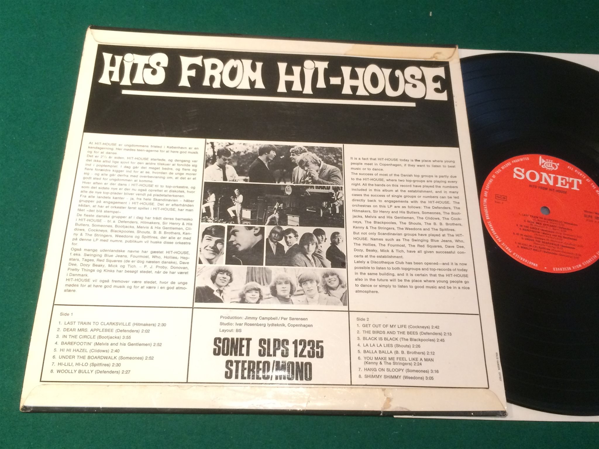 Omslagsbild för skivan V/A hits from the hit-house LP Denmark SONET SLPS 1235