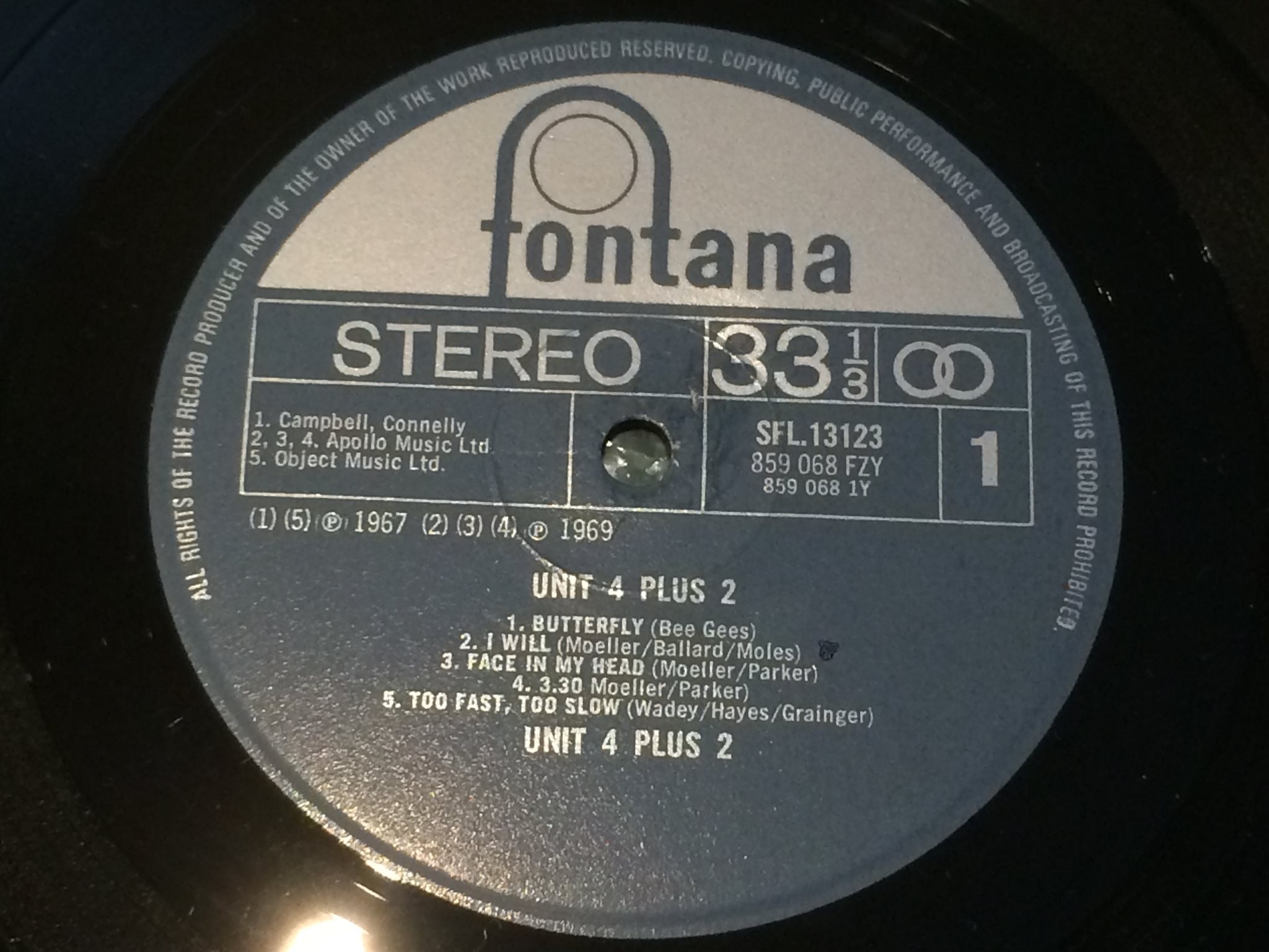 Omslagsbild för skivan UNIT 4 plus 2 LP 60s UK FONTANA SFL 13123