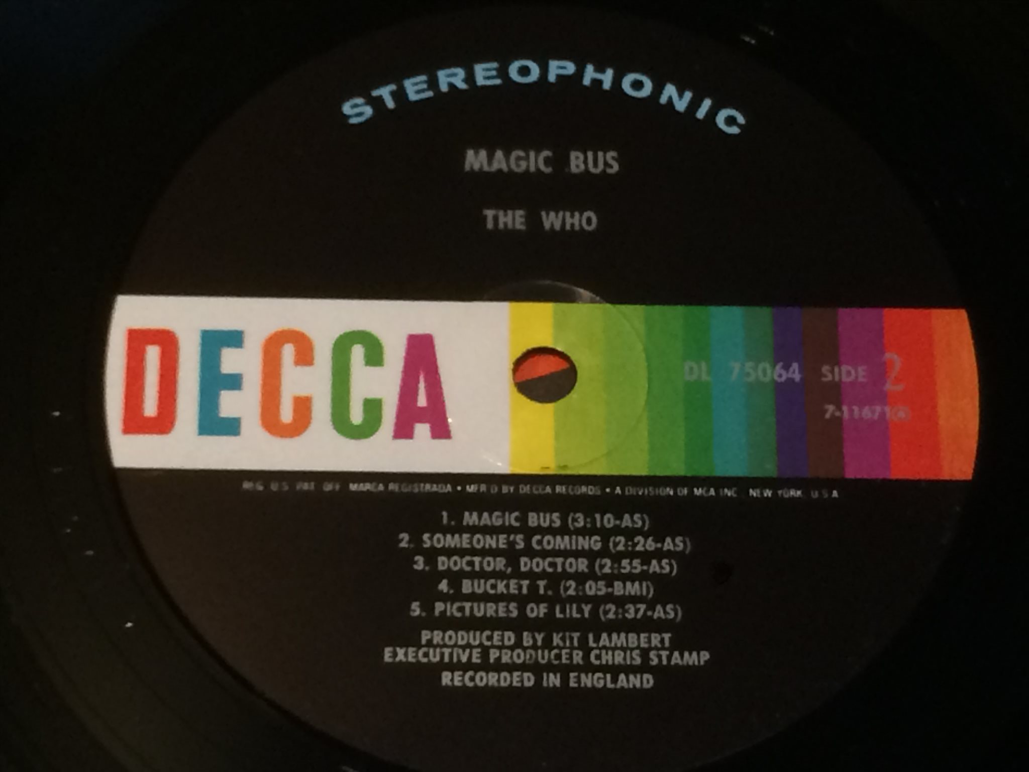 Omslagsbild för skivan THE WHO magic bus LP US DECCA DL 75064 psych