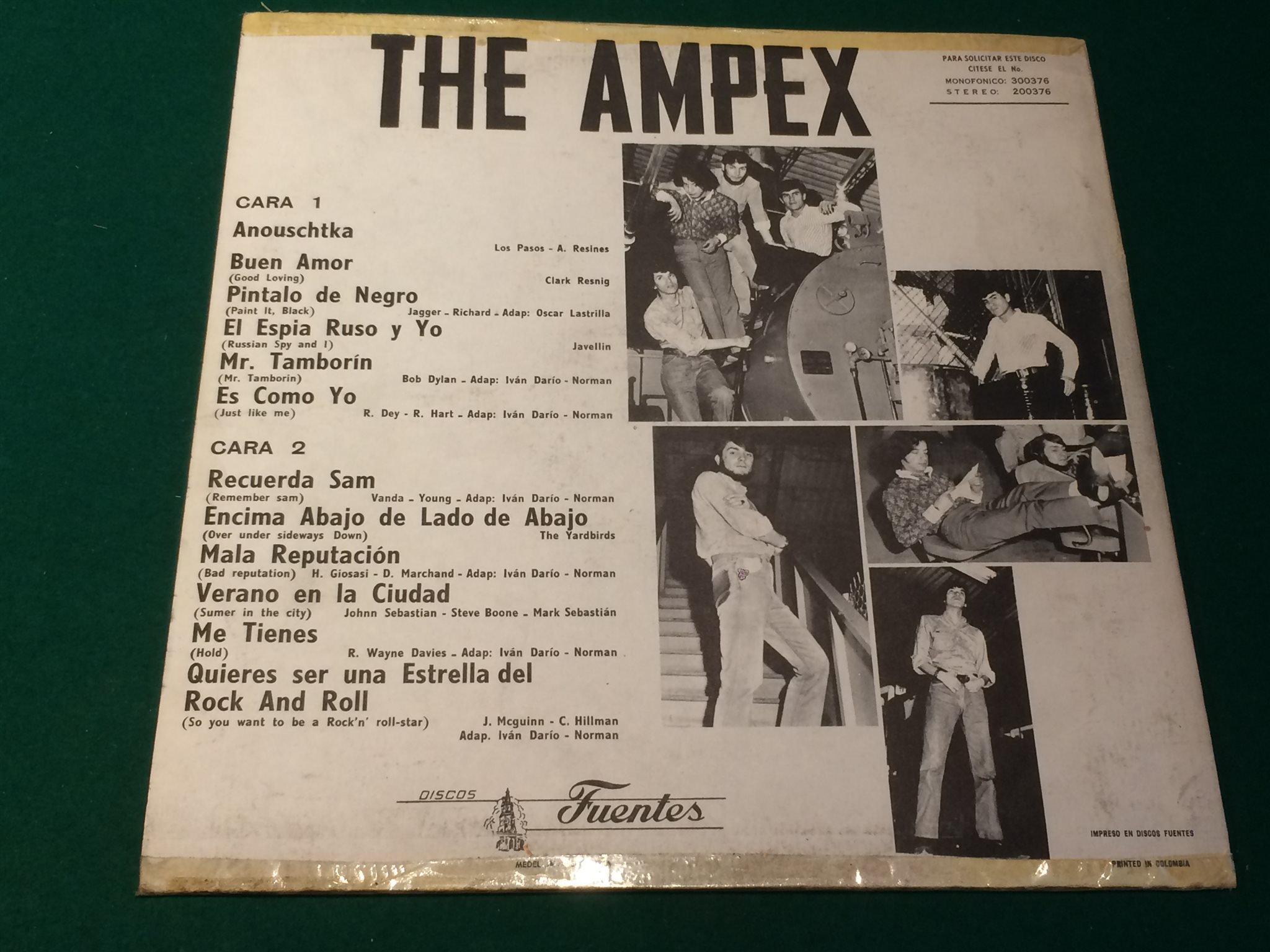 Omslagsbild för skivan AMPEX s/t LP -60s Colombia FUENTES stereo 200376 garage RARE!