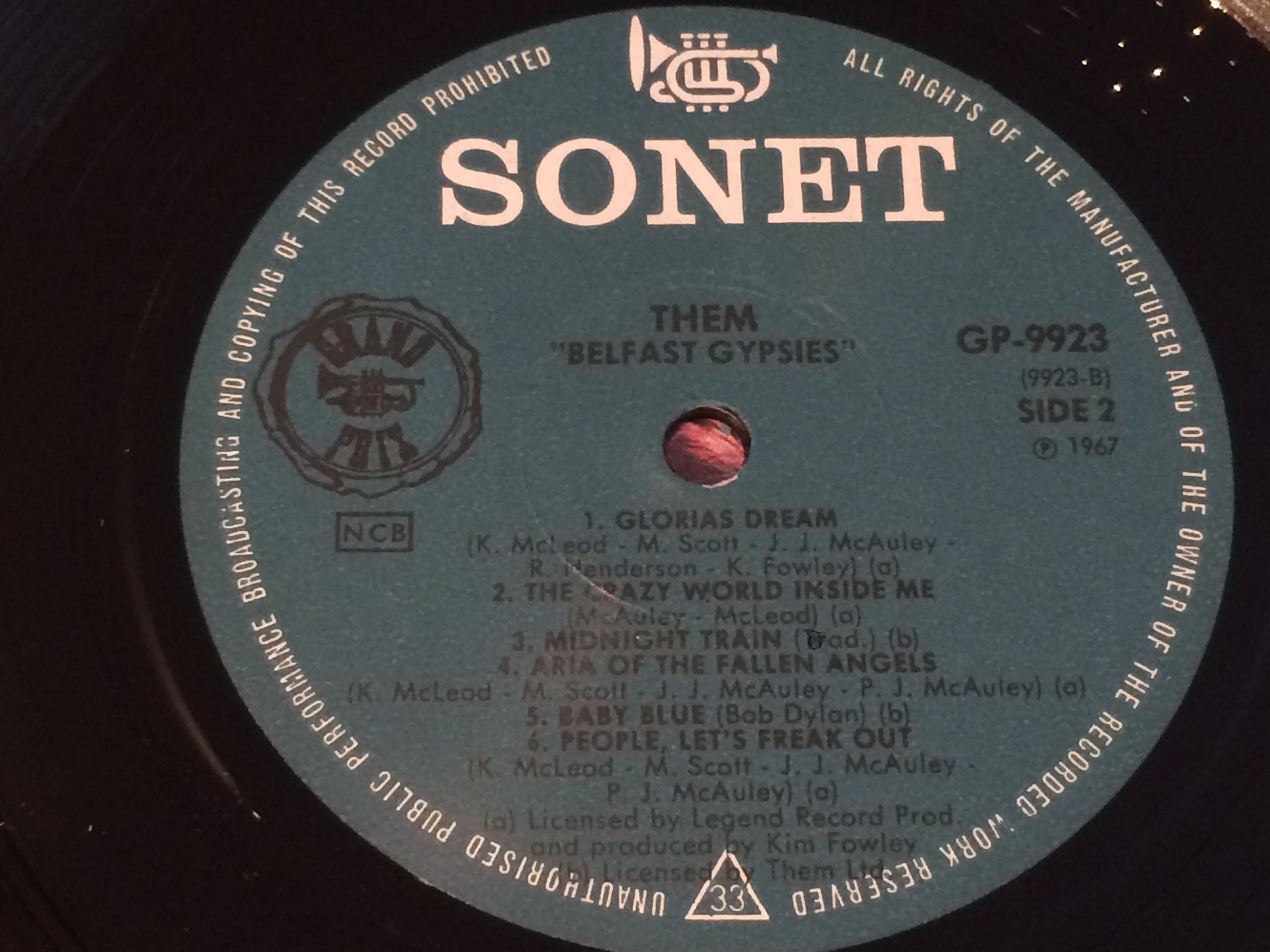 Omslagsbild för skivan THEM Belfast gypsies LP -67 Sweden SONET GP 9923