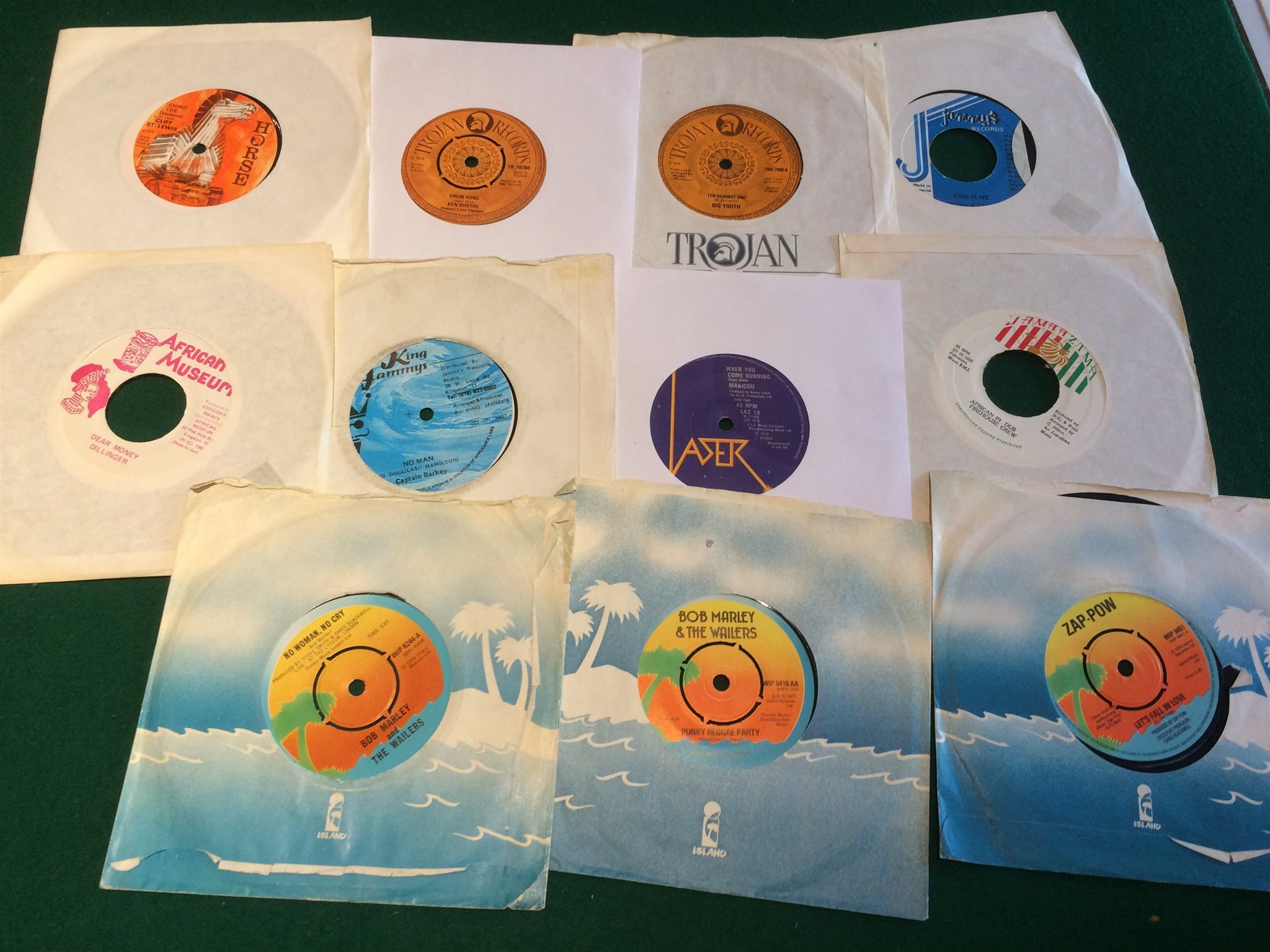 Omslagsbild för skivan 20 st REGGAE singlar Bl.a. Bob Marley 