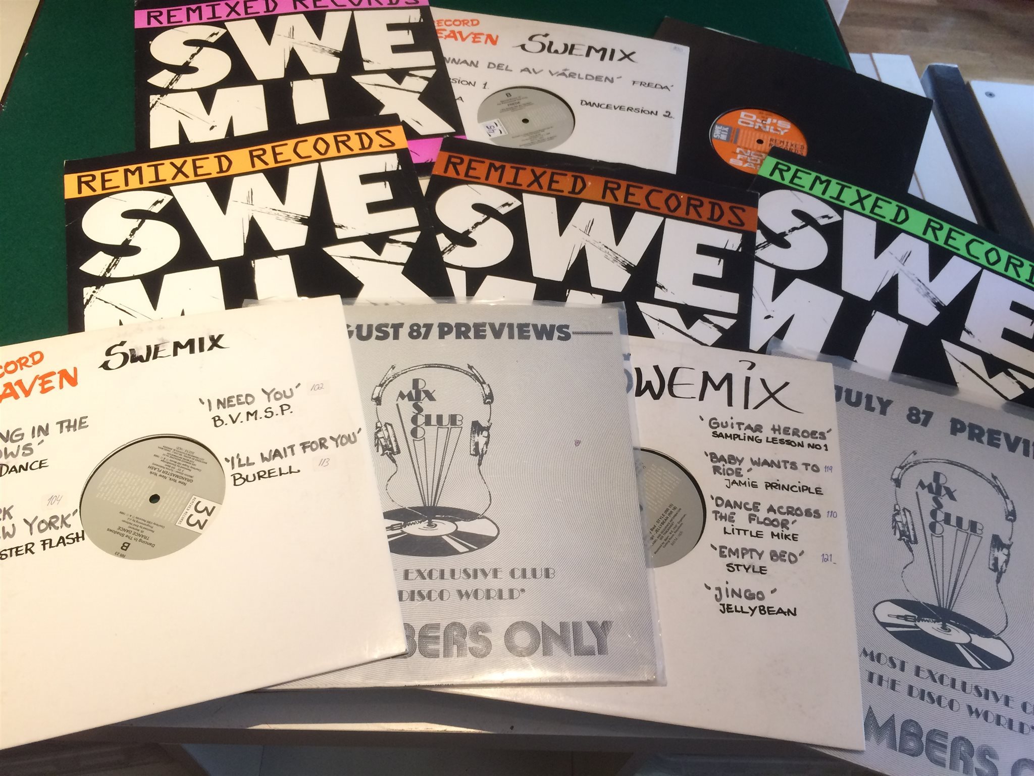 Omslagsbild för skivan 36 st DJ skivor från 80-talet SWE MIX kul partymix för 40års festen 