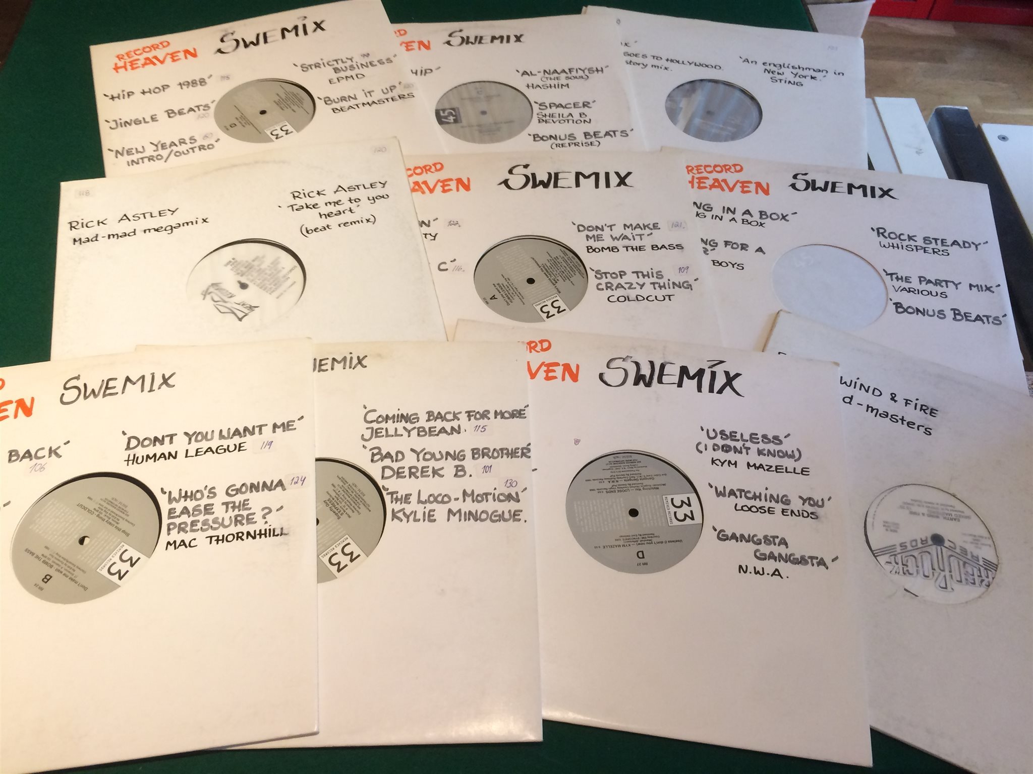 Omslagsbild för skivan 36 st DJ skivor från 80-talet SWE MIX kul partymix för 40års festen 