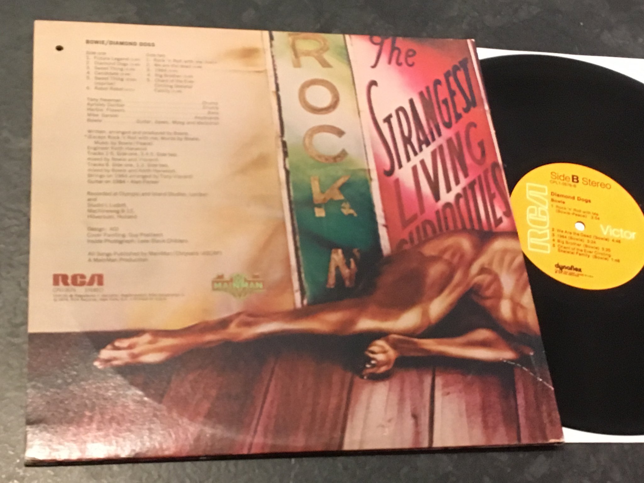 Omslagsbild för skivan DAVID BOWIE diamond dogs LP -74 US RCA CPL1-0576