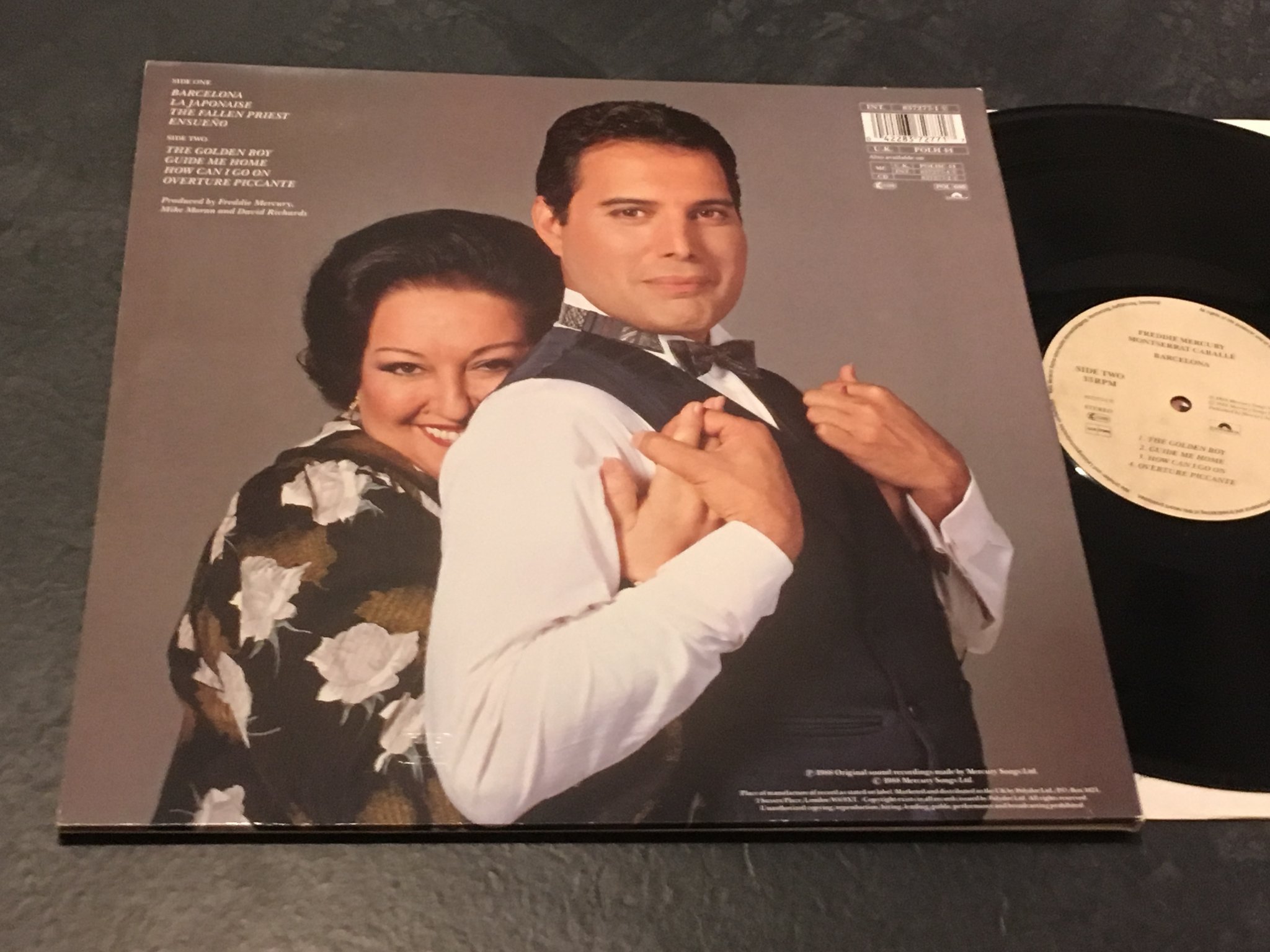 Omslagsbild för skivan FREDDIE MERCURY - Barcelona LP -88 UK POLYDOR POLH 44 RARE!!!