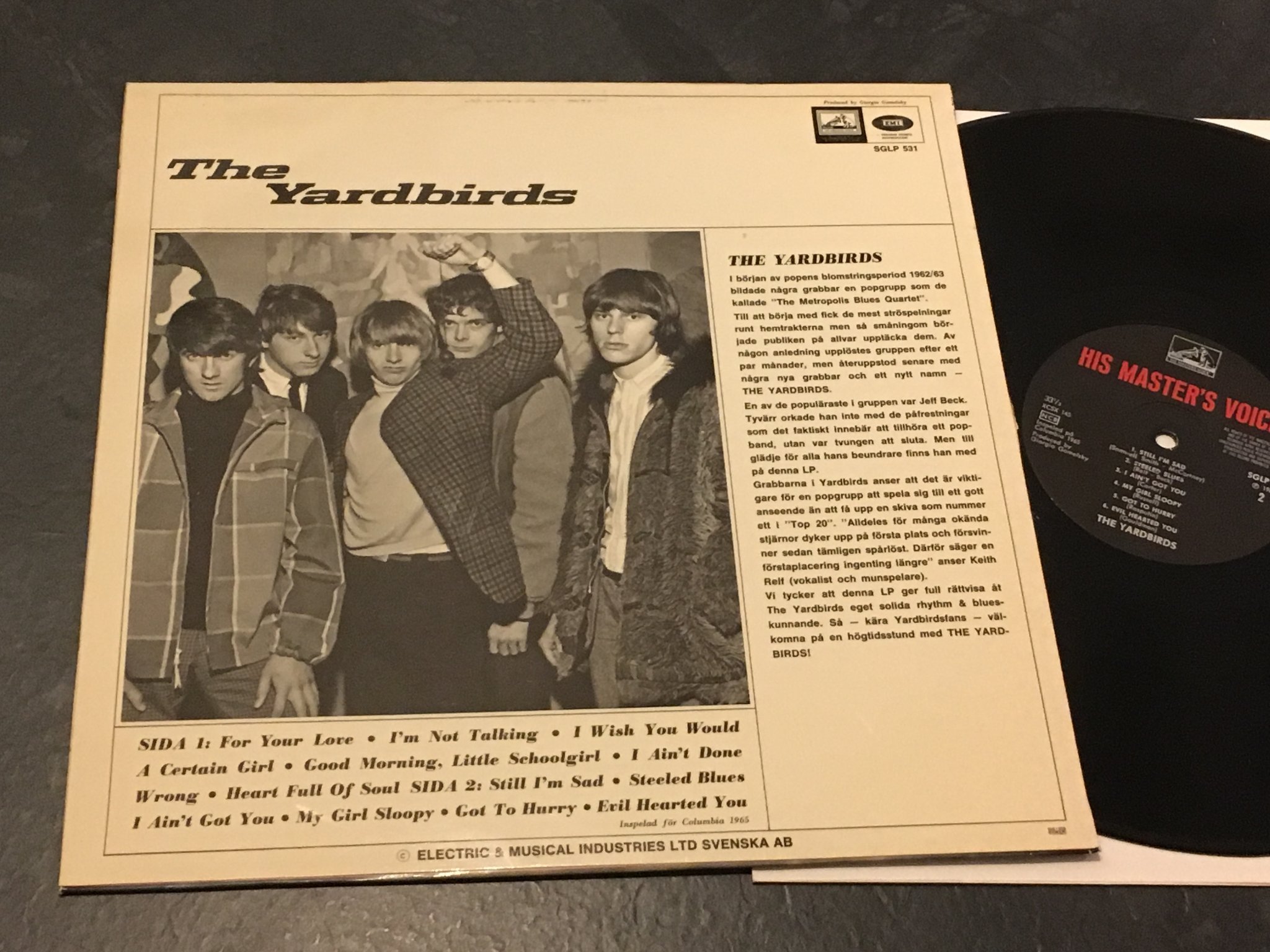 Omslagsbild för skivan YARDBIRDS s/t LP -67 Swe HIS MASTER’S VOICE SGLP 531 rare