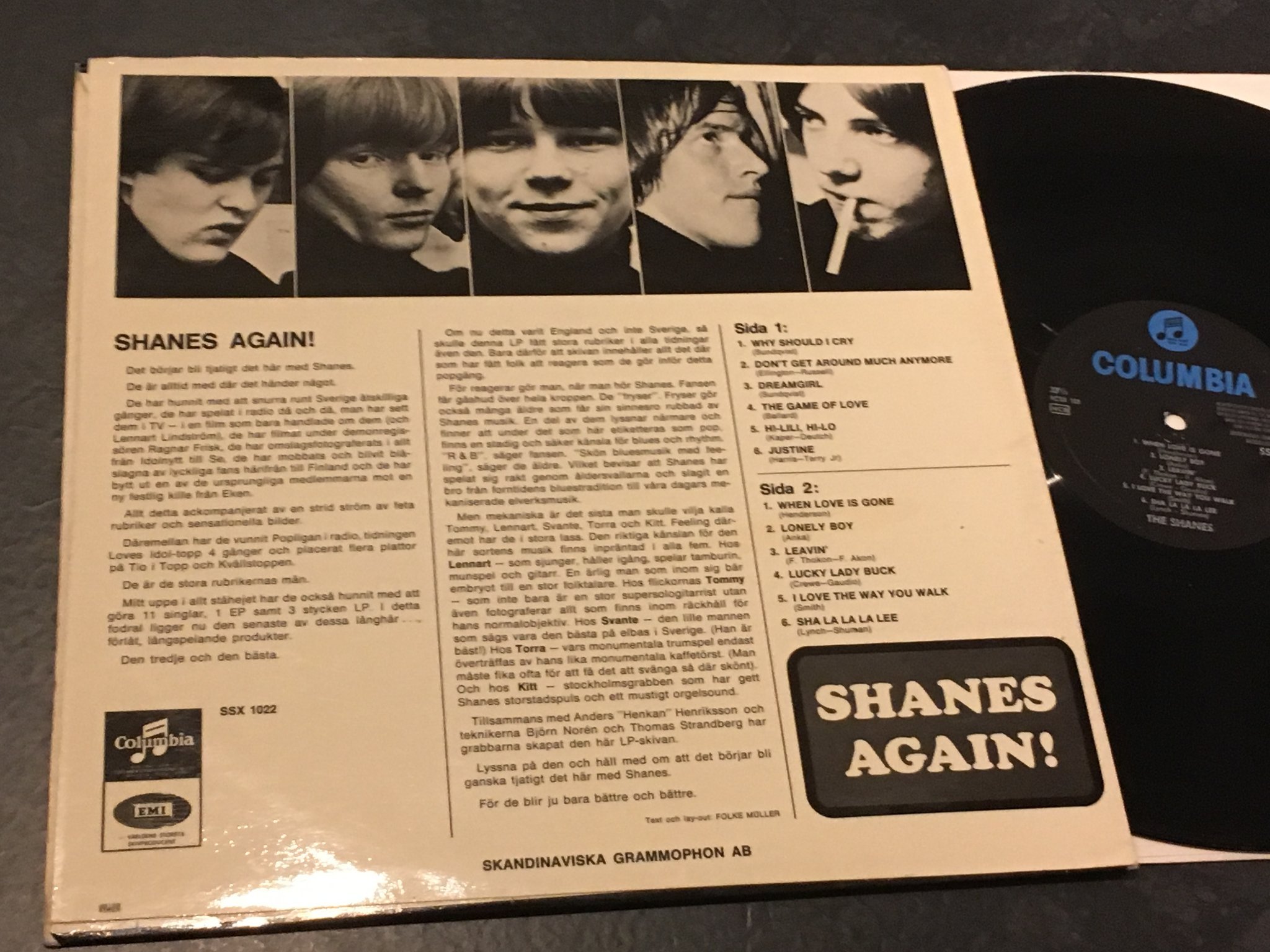 Omslagsbild för skivan THE SHANES Shanes again! LP -66 Swe COLUMBIA SSX 1022