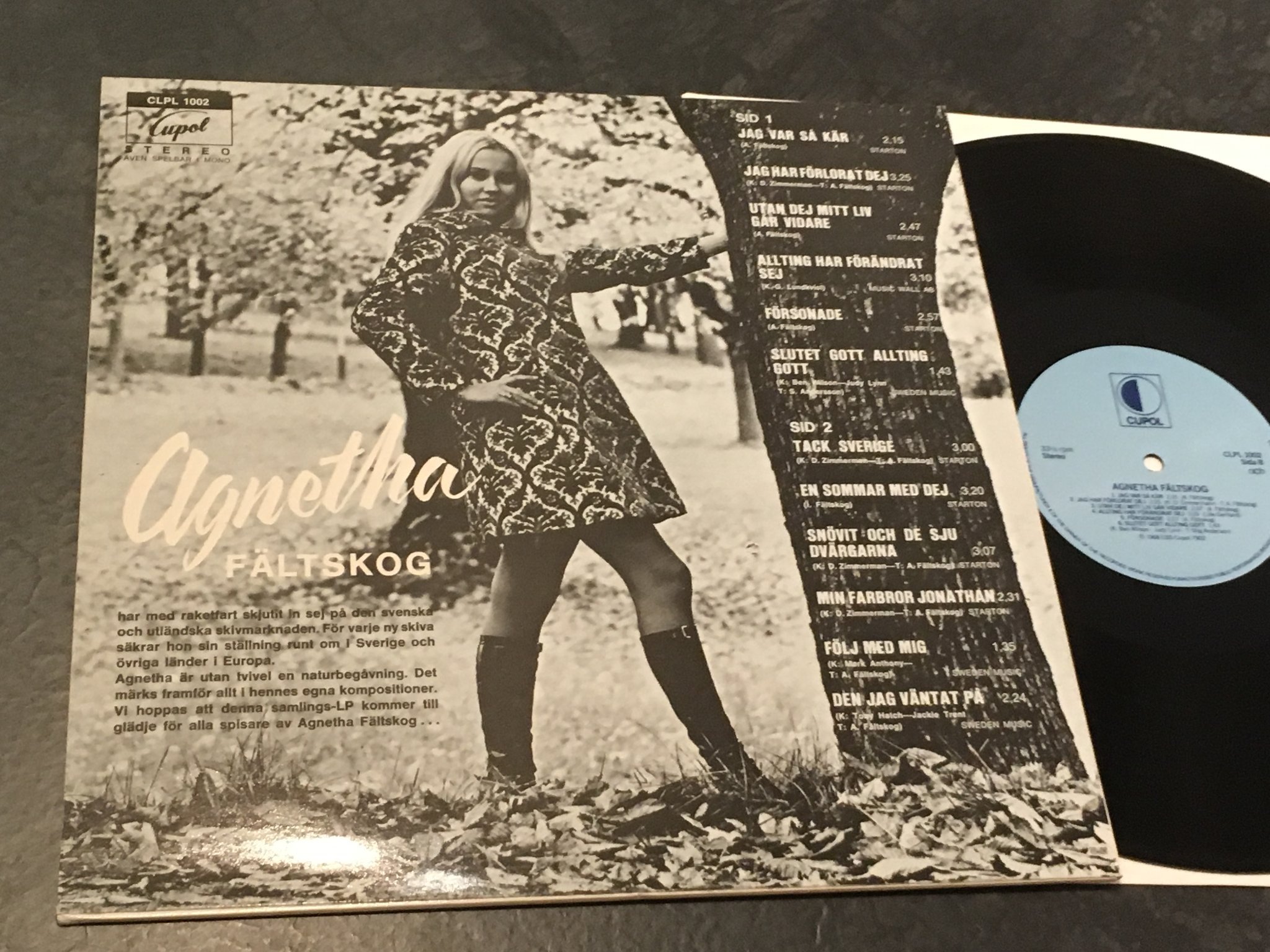 Omslagsbild för skivan AGNETHA FÄLTSKOG s/t LP -74 Swe CUPOL CLPL 1002