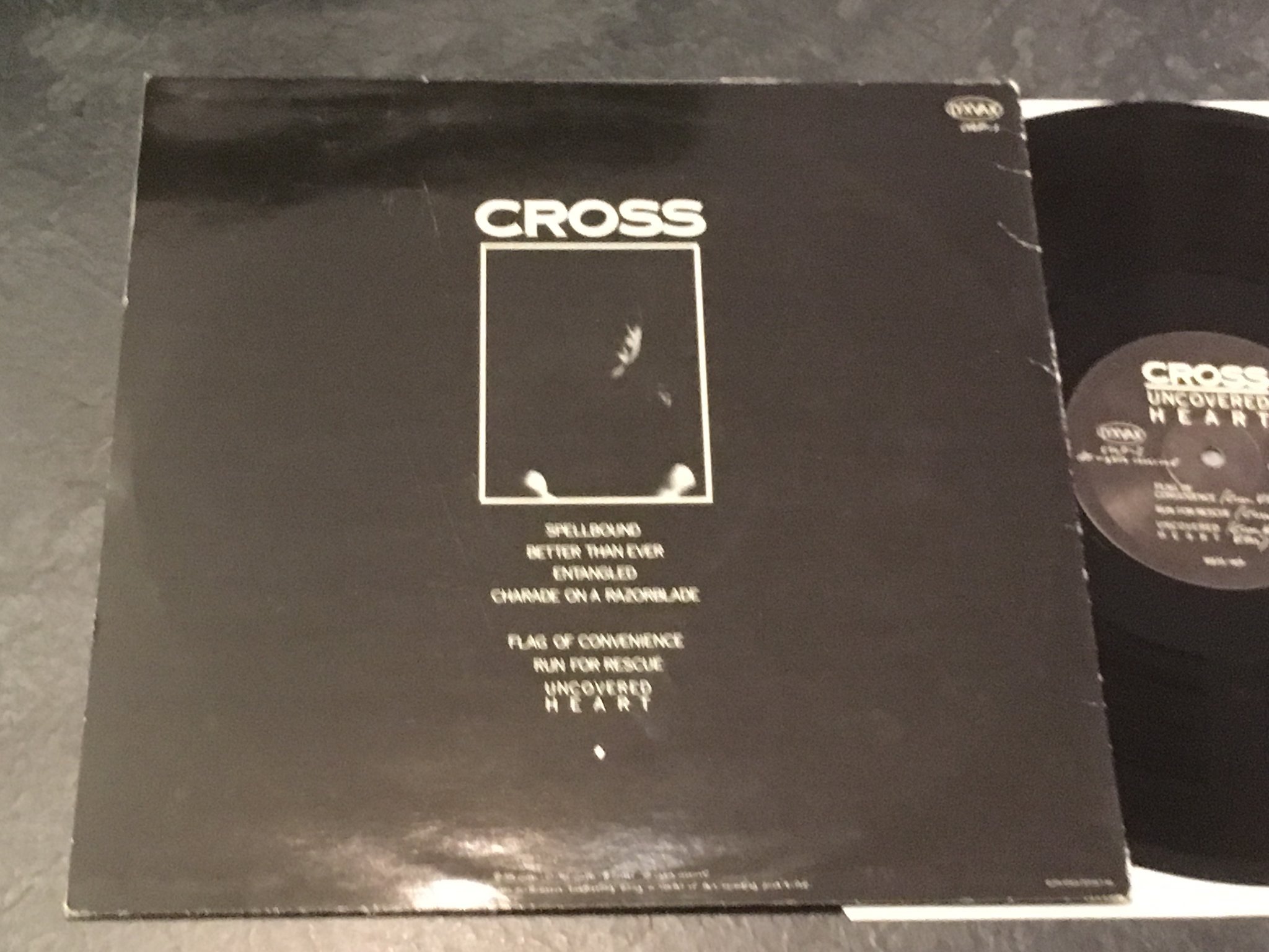 Omslagsbild för skivan CROSS uncovered heart LP -88 Swe LYXVAX LVLP-1