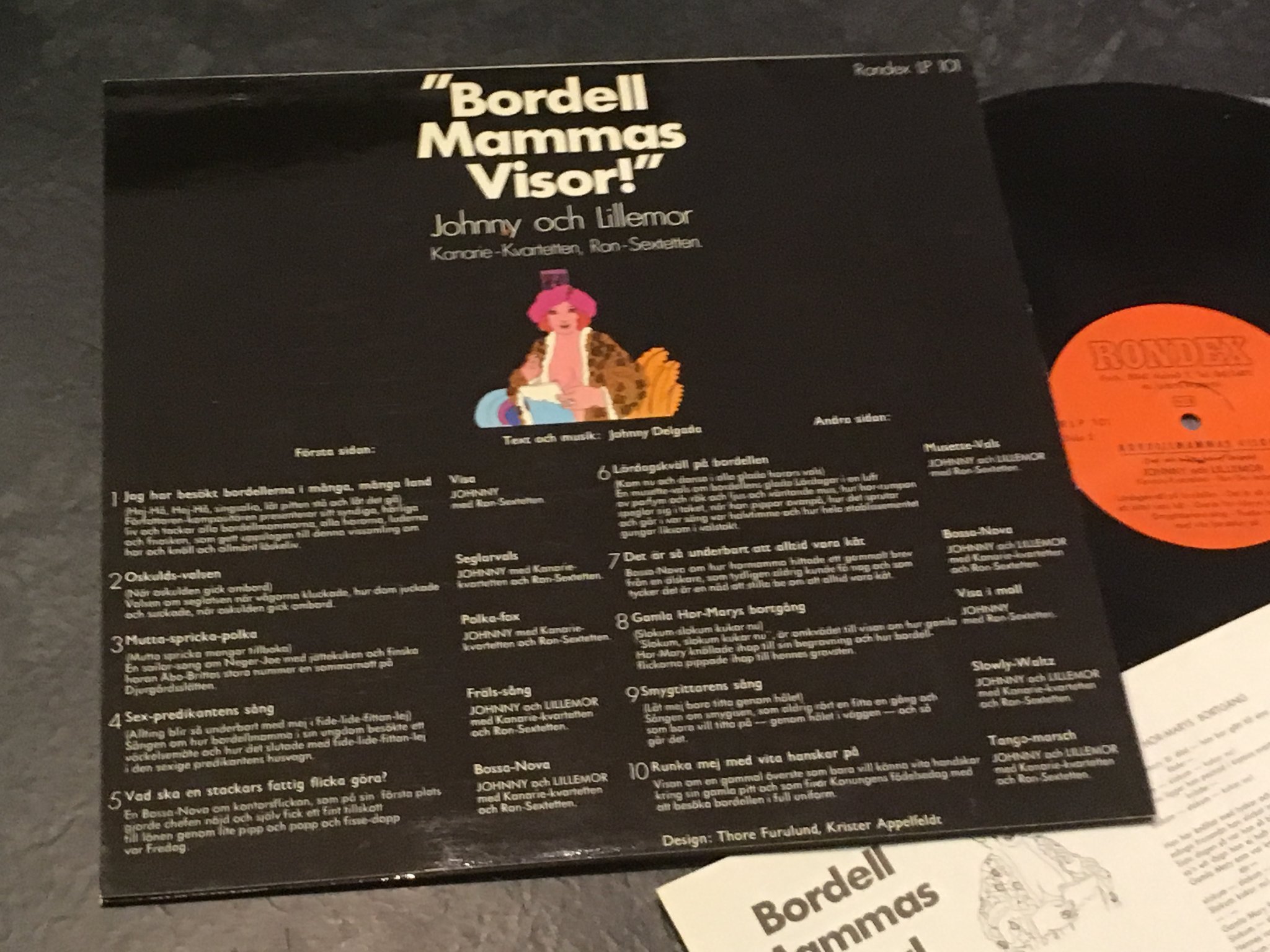 Omslagsbild för skivan BORDELL MAMMAS VISOR LP -69 Swe RONDEX Rondex LP 101