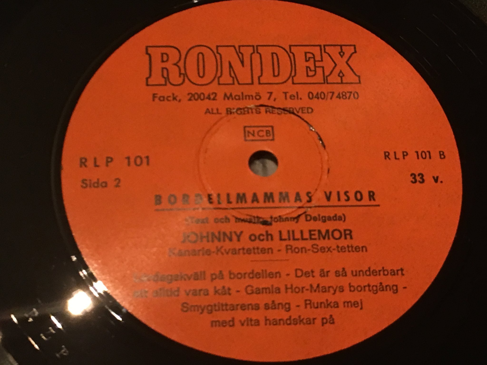 Omslagsbild för skivan BORDELL MAMMAS VISOR LP -69 Swe RONDEX Rondex LP 101