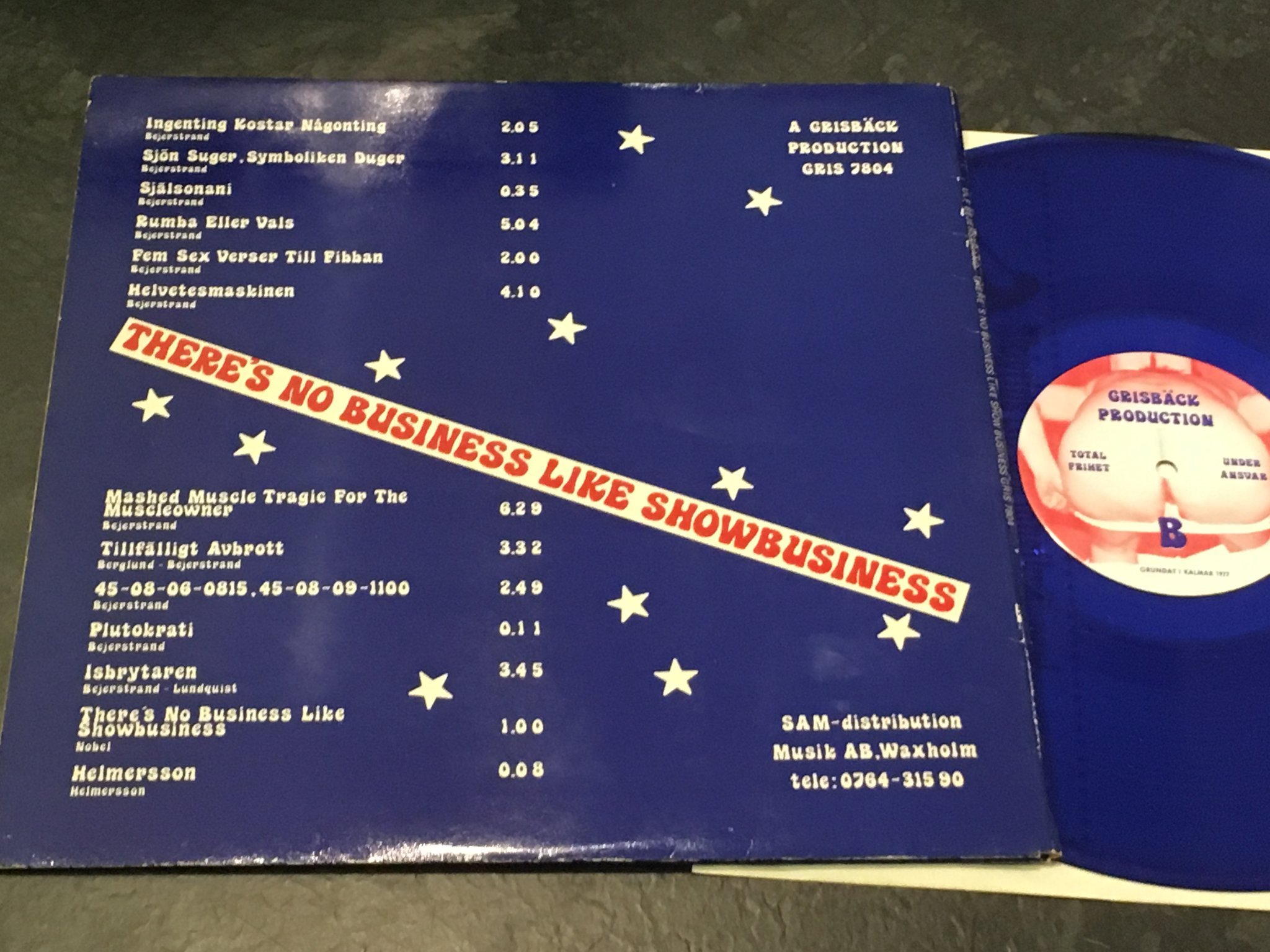 Omslagsbild för skivan ULF BEJERSTRAND there’s no business.. LP -78 Swe GRISBÄCK GRIS 7804