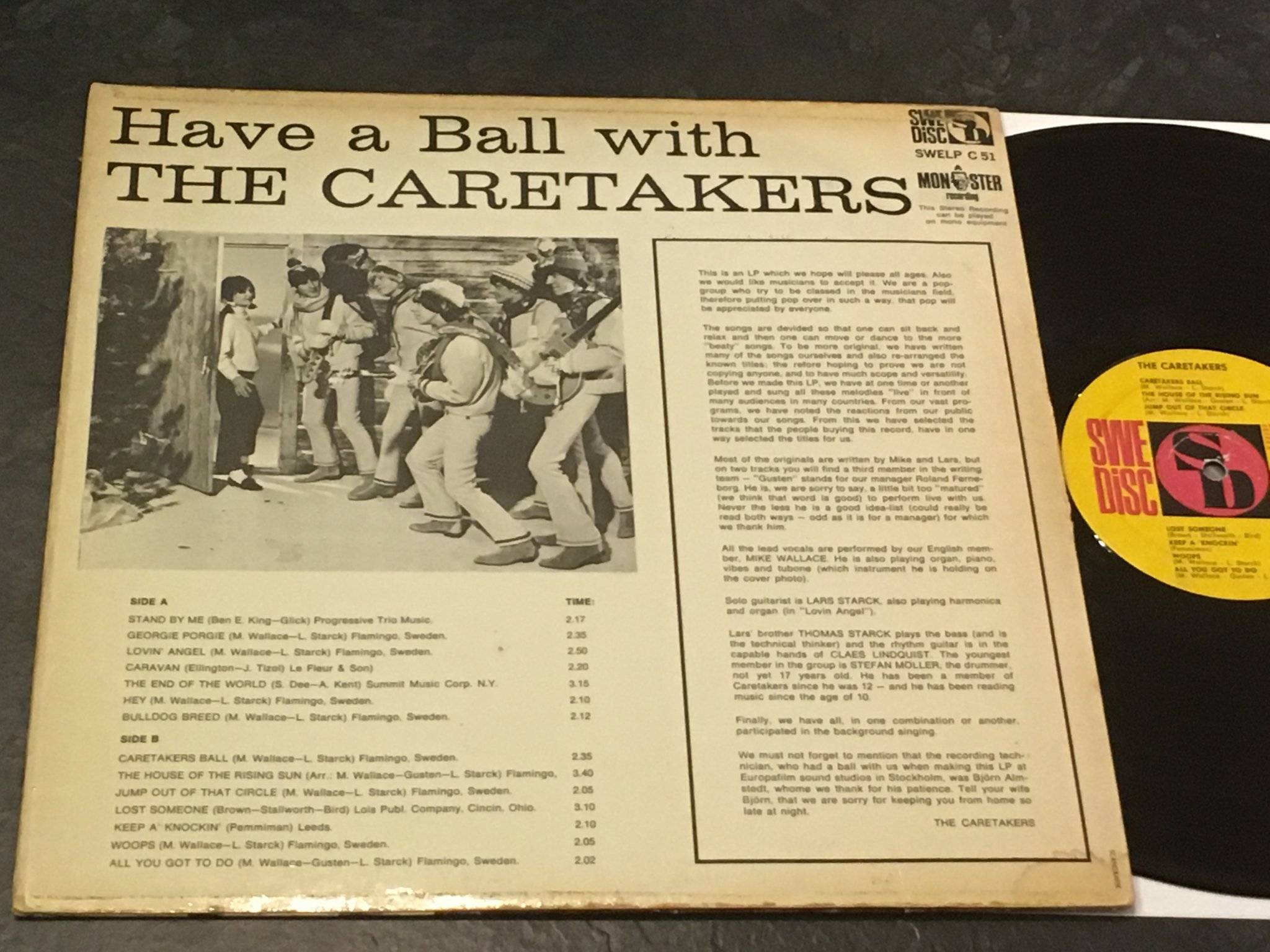 Omslagsbild för skivan CARETAKERS have a ball with LP -66 Swe SWEDISC SWELP C51 