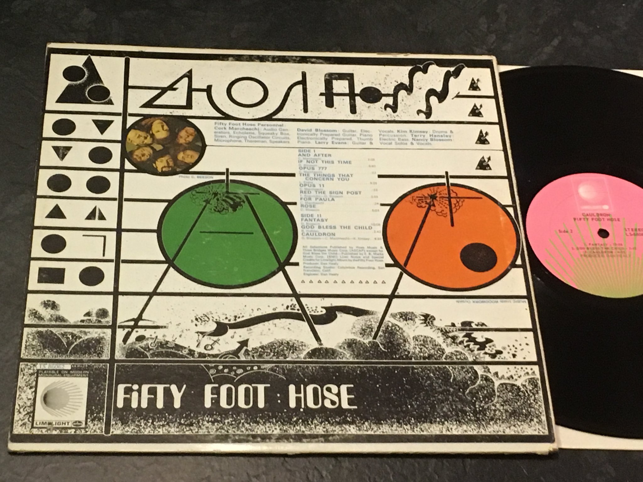 Omslagsbild för skivan FIFTY FOOT HOSE  cauldron LP -68 US LIMELIGHT LS 86062 rare psych