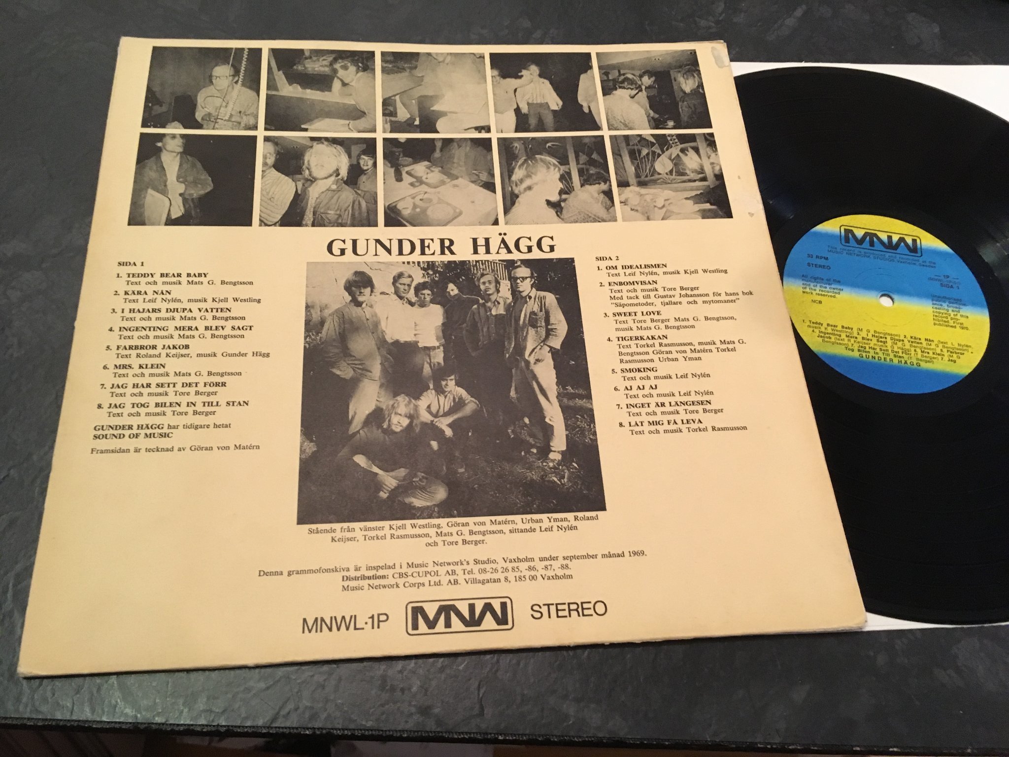 Omslagsbild för skivan GUNDER HÄGG tigerkaka LP -69/7? Swe MNW MNW-1P progg w/ lyric sheet