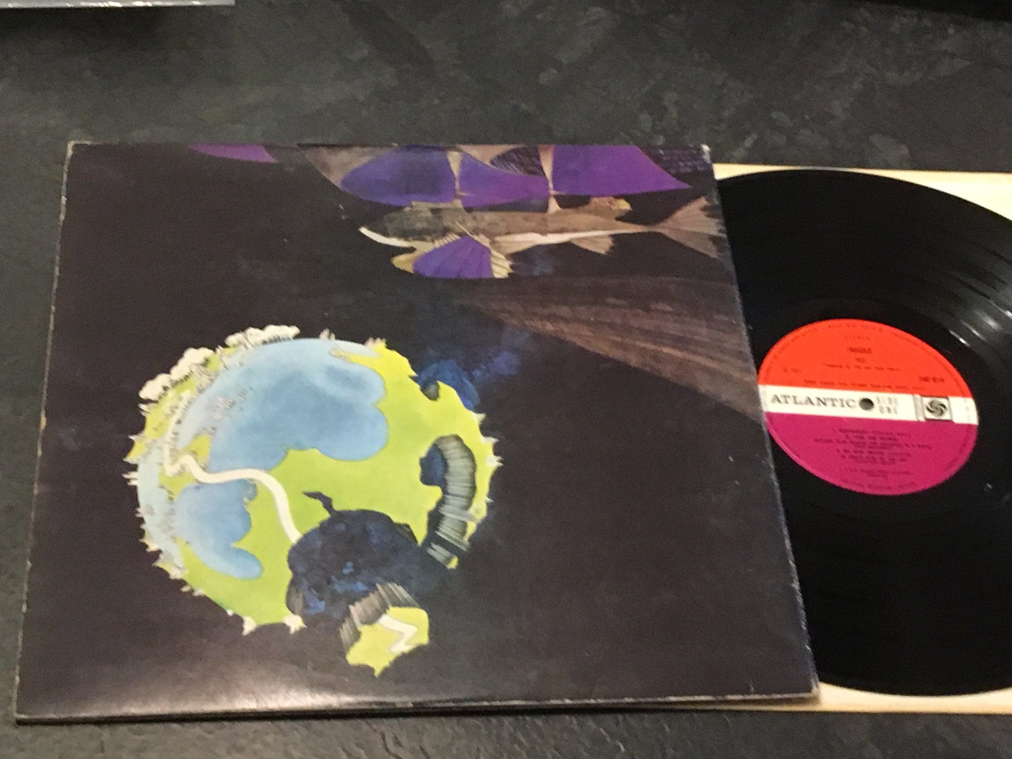 Omslagsbild för skivan YES fragile LP -71 UK ATLANTIC 2401019 plum label RARE!!!