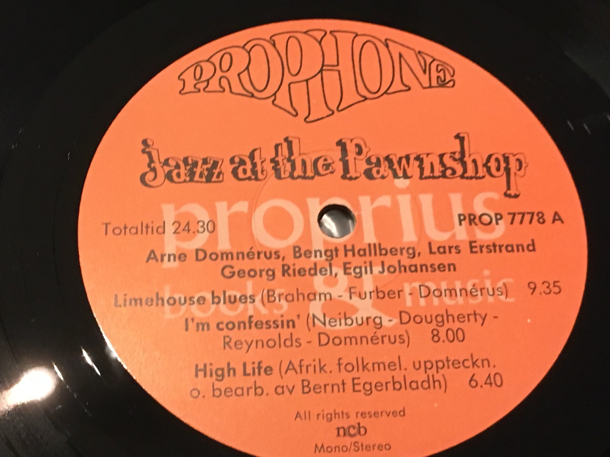 Omslagsbild för skivan ARNE DOMNERUS jazz at the pawnshop 2xLP -77 Swe PROPRIS PROP 7778-79 audiophile