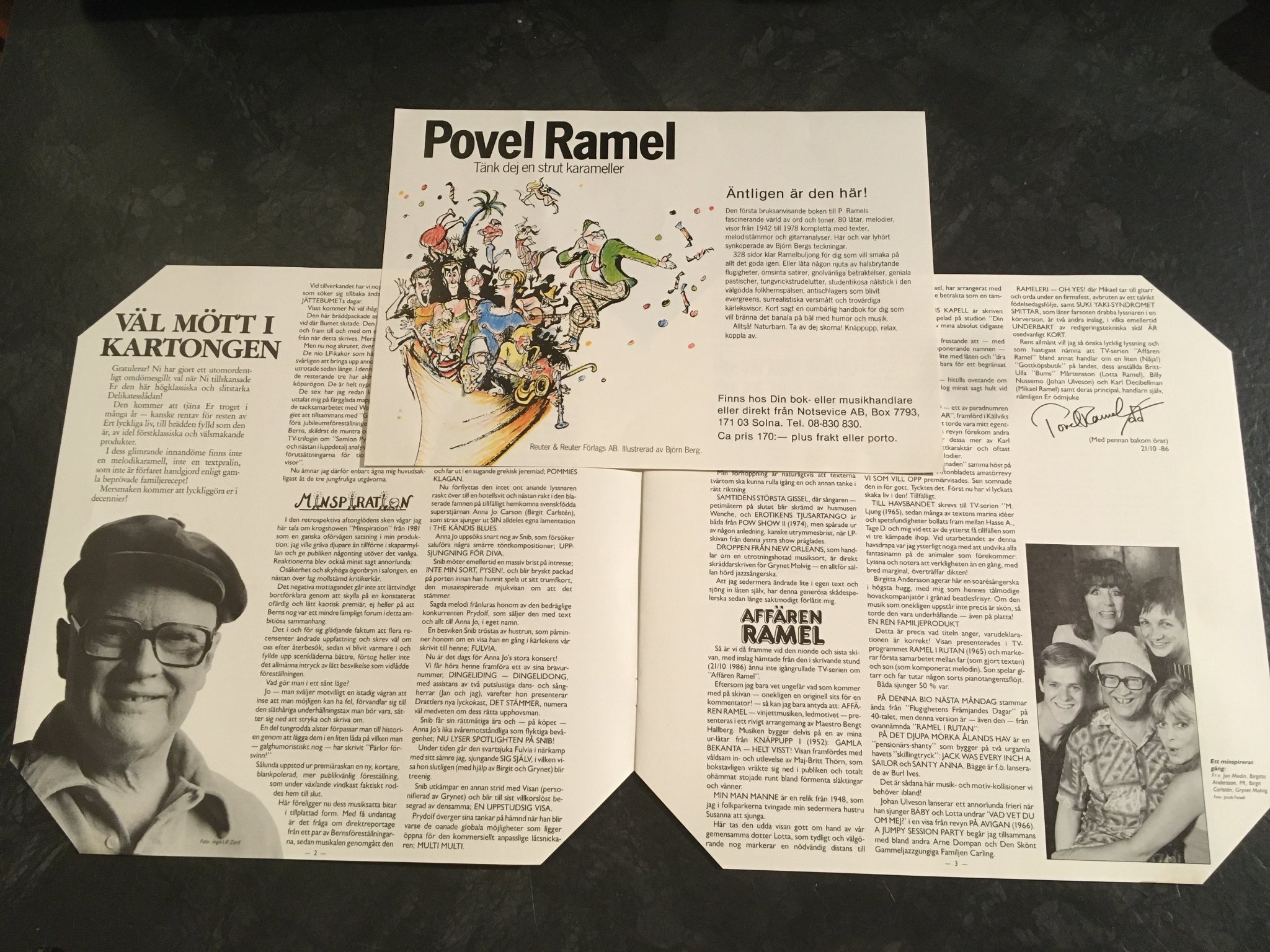 Omslagsbild för skivan POVEL RAMEL Ramels delikatesser 9xLP box KNÄPPUPP BUM-4 SIGNERAD 