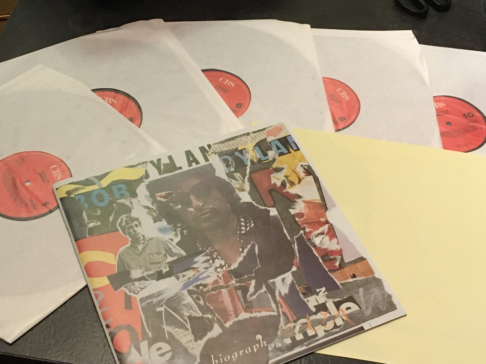 Omslagsbild för skivan BOB DYLAN biograph 5xLP -85 CBS 66509 