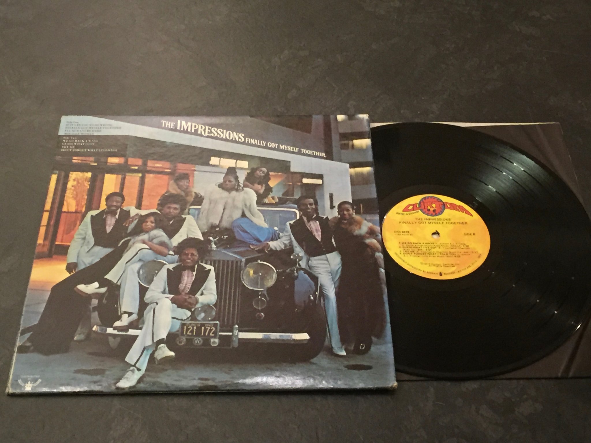Omslagsbild för skivan THE IMPRESSIONS finally got myself together LP -74 US CURTOM CRS 8019