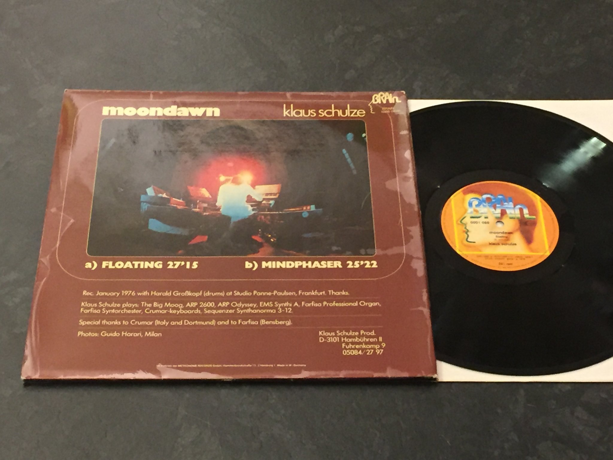 Omslagsbild för skivan KLAUS SCHULZE moondawn LP -76 Ger BRAIN 1088