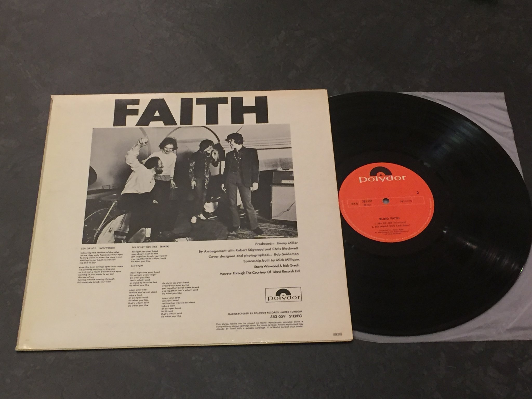 Omslagsbild för skivan BLIND FAITH s/t LP -69 Swe POLYDOR 583 059