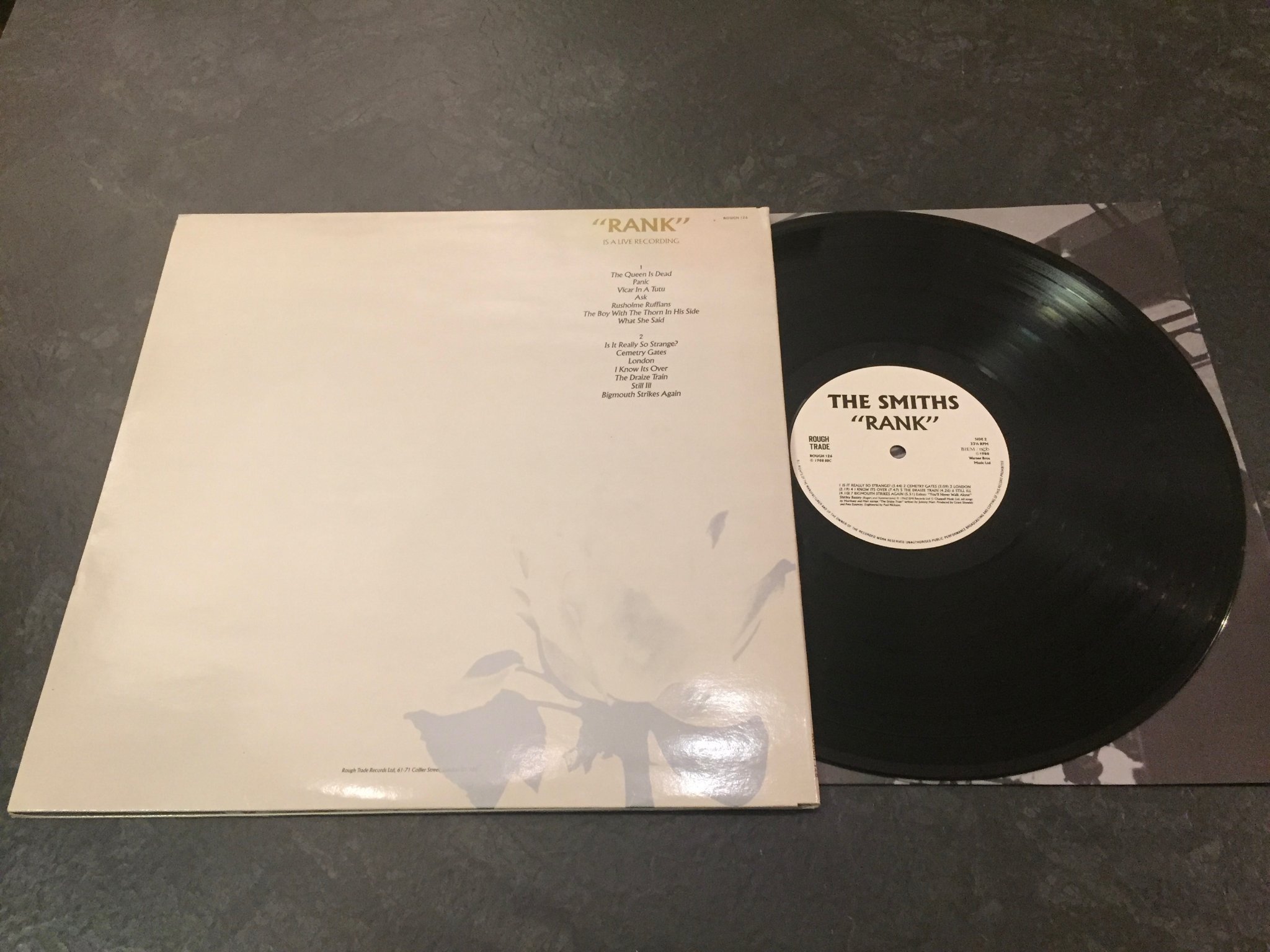 Omslagsbild för skivan THE SMITHS rank LP -88 ROUGH TRADE ROUGH 126