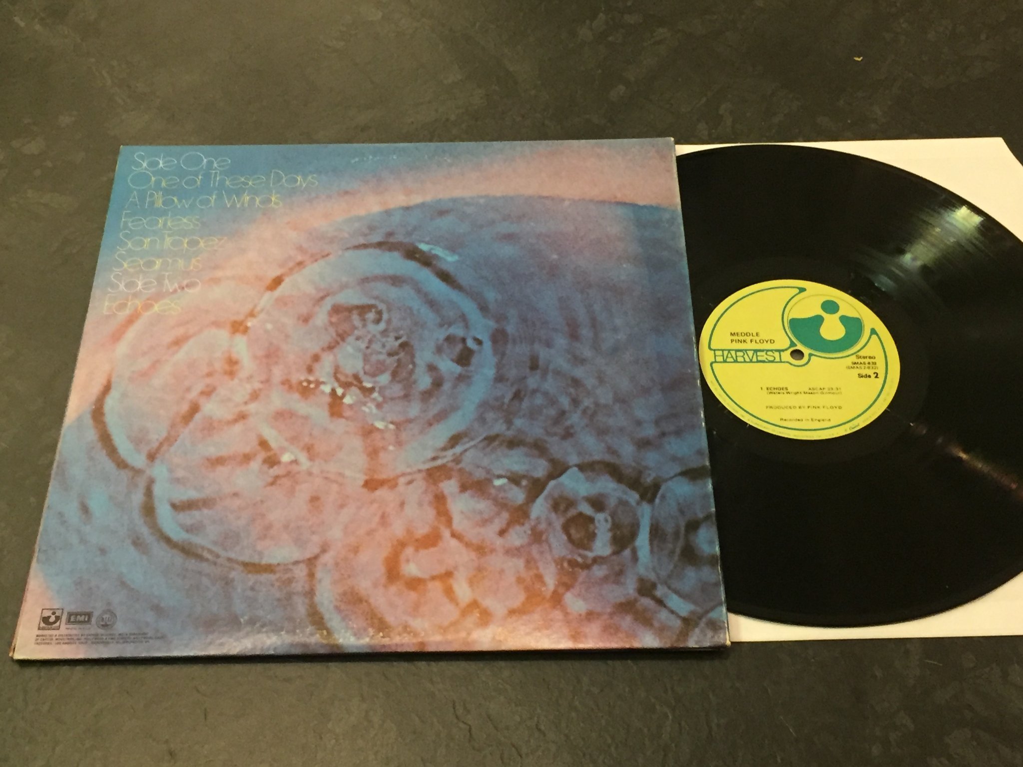 Omslagsbild för skivan PINK FLOYD meddle LP -71 US HARVEST SMAS-832