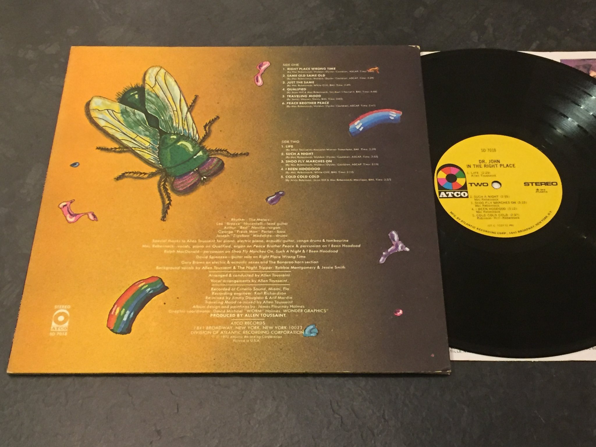 Omslagsbild för skivan DR JOHN in the right place LP -73 US ATCO SD 7018