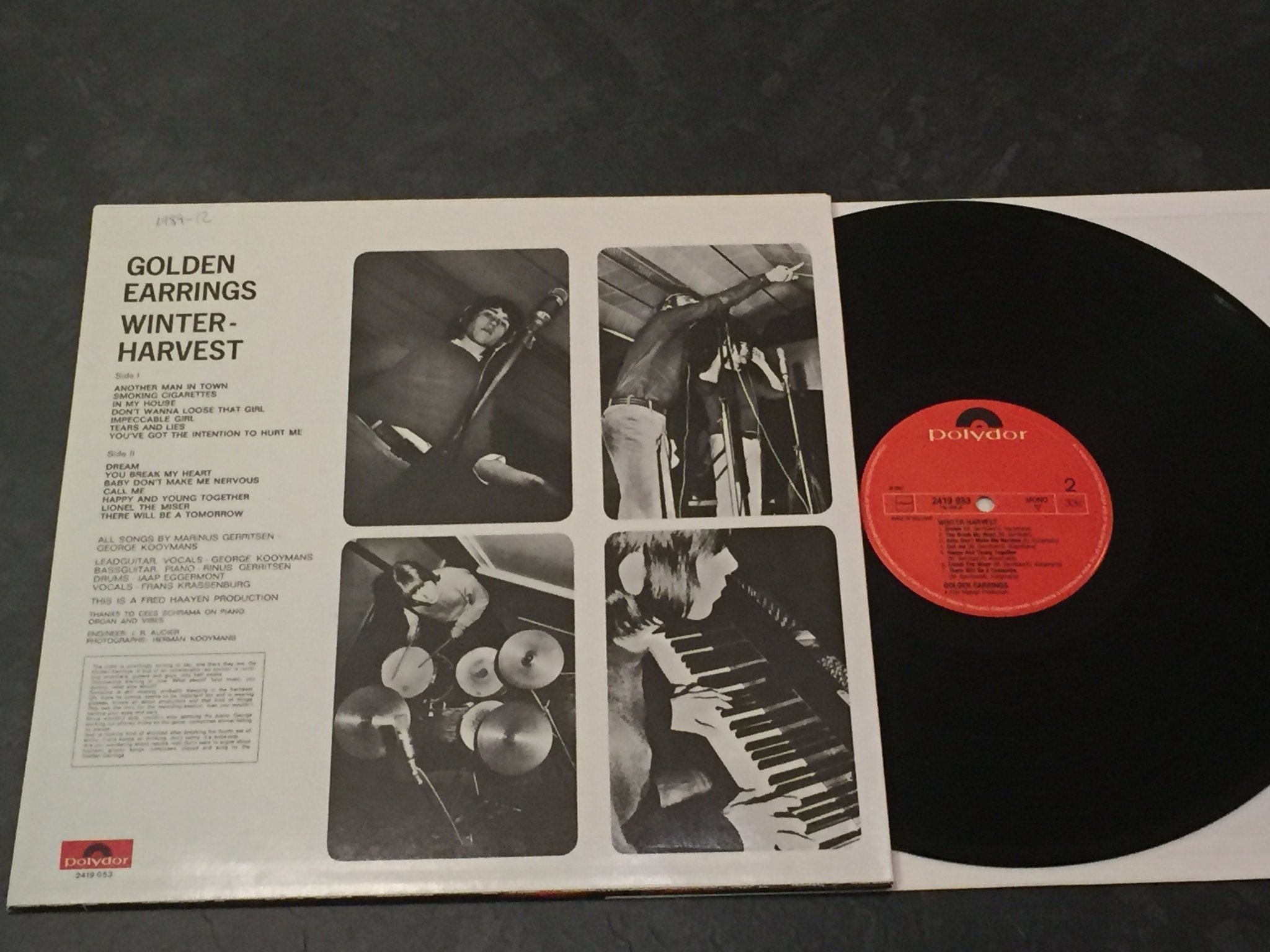 Omslagsbild för skivan GOLDEN EARRINGS winter-harvest LP -67/82 re Hol. POLYDOR 2419 053