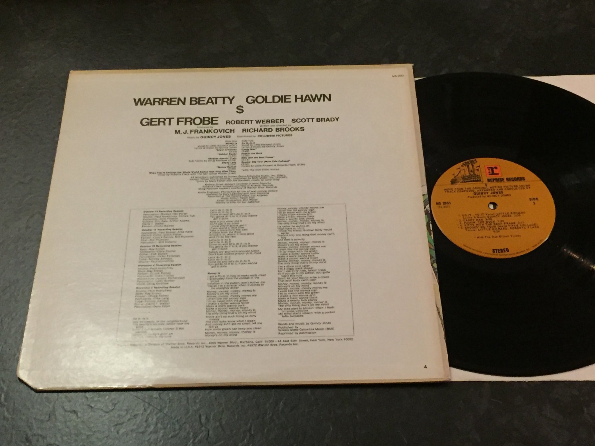 Omslagsbild för skivan QUINCY JONES dollar LP -72 US REPRISE MS 2051 blaxploitation