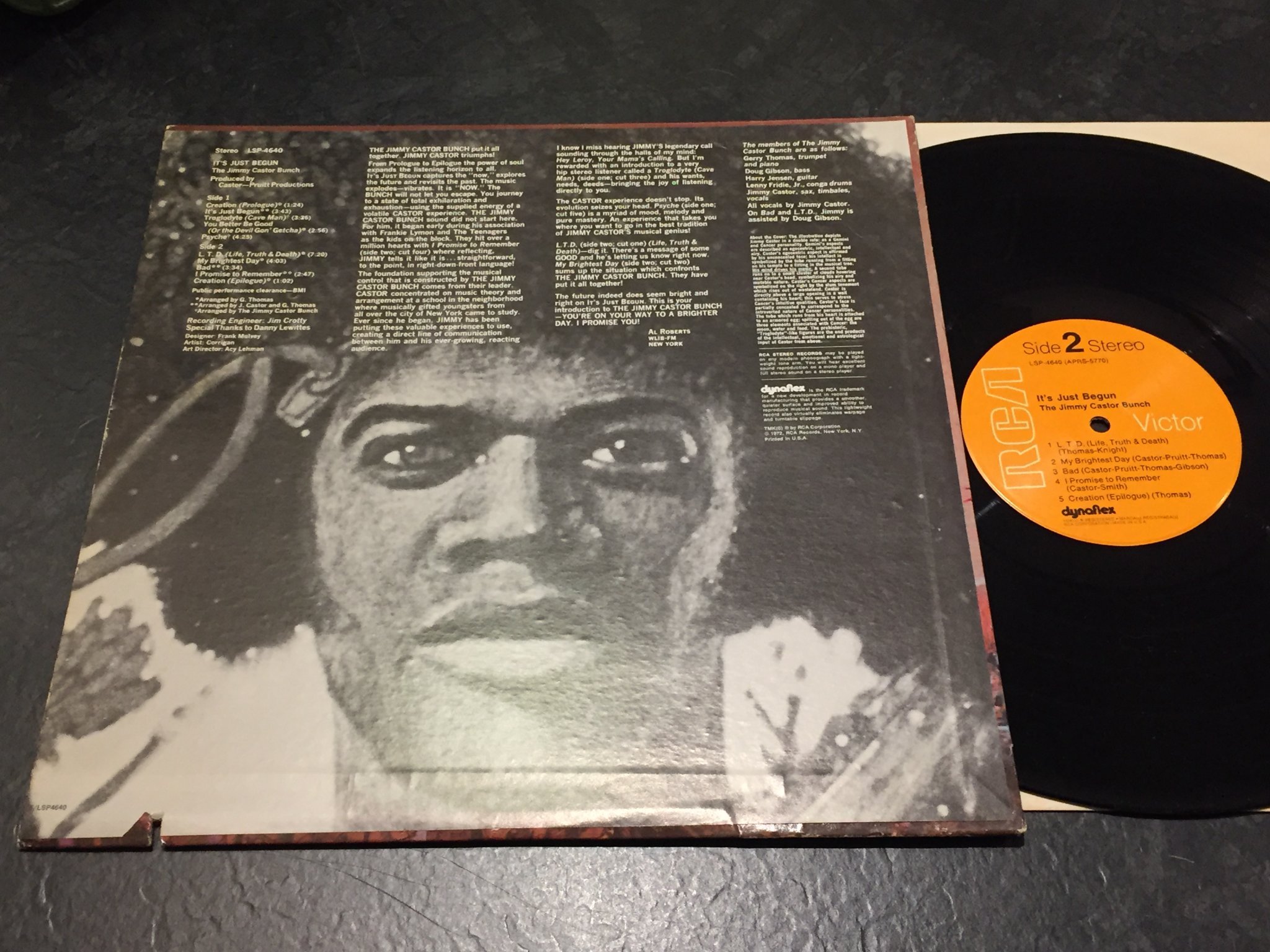 Omslagsbild för skivan JIMMY CASTOR BUNCH it’s just begun LP -72 US RCA Victor LSP-4640